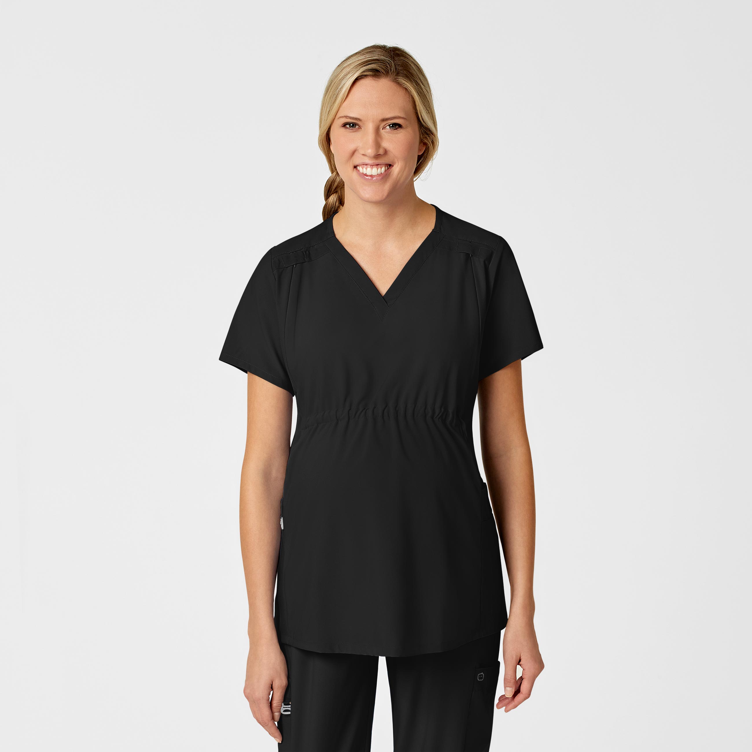 W123 Maternity V-Neck Scrub Top-Wonder Wink