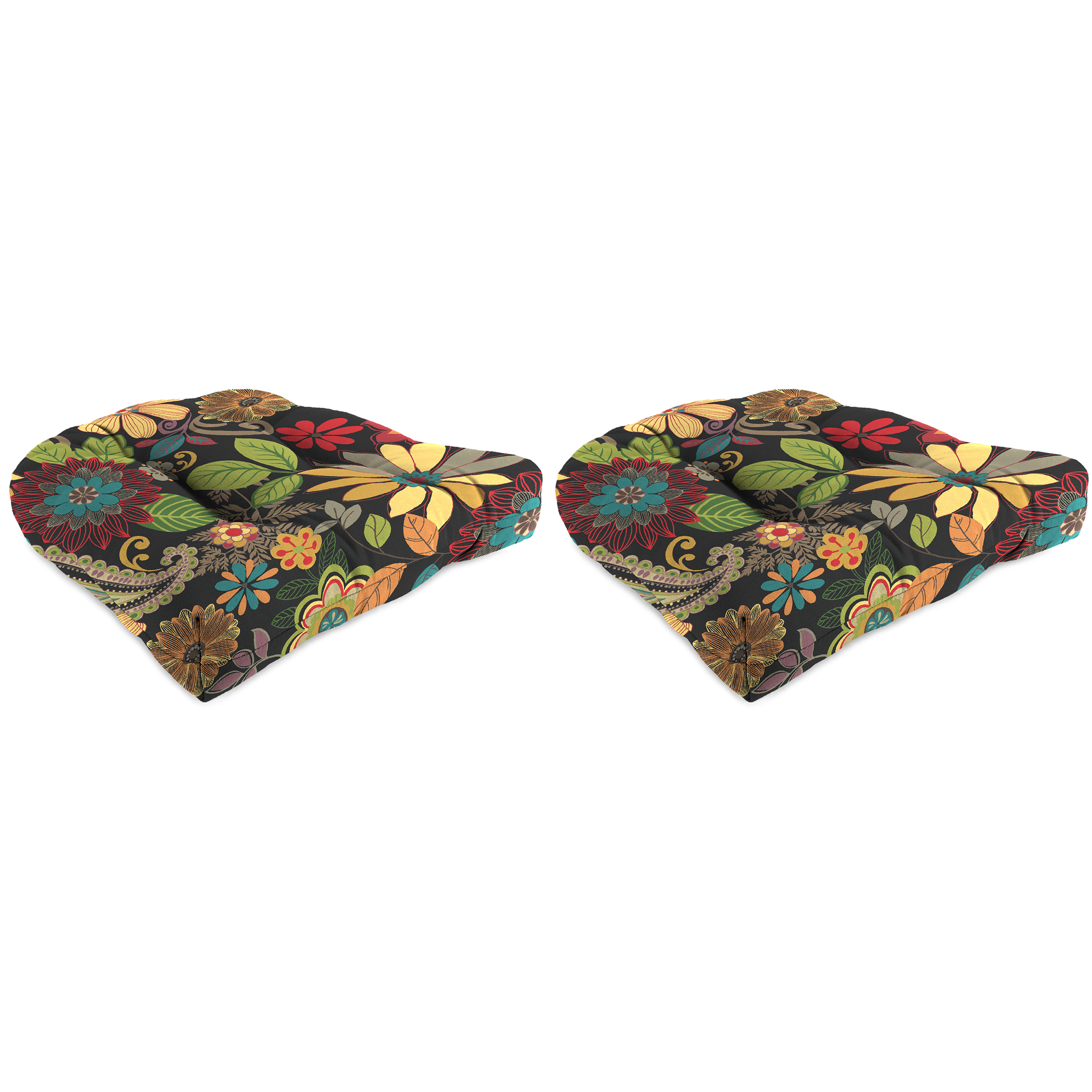 New Tufted Outdoor Patio Wicker Chair Seat Cushions 18", 2-Pack, Fade Resistant - Picture 4 of 23