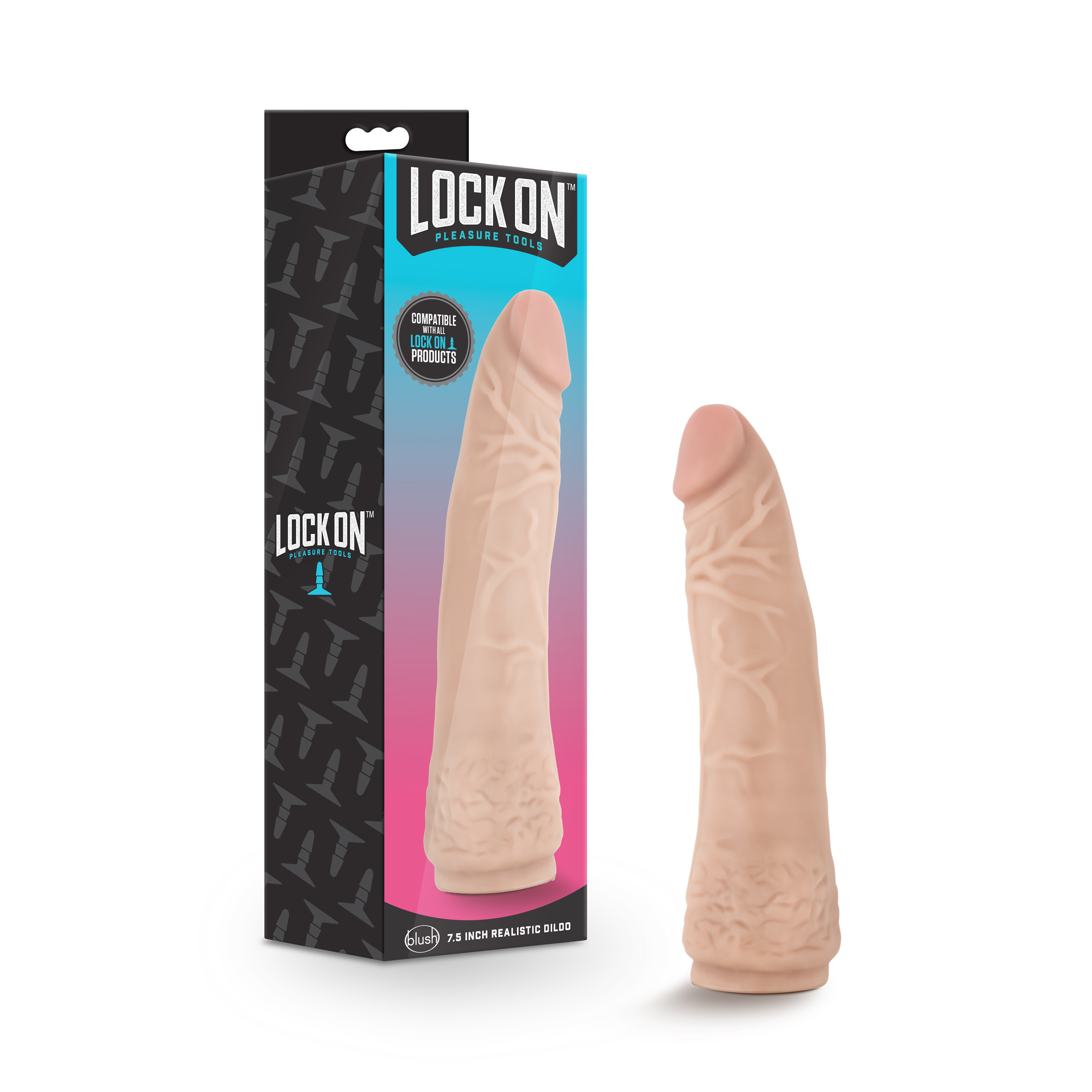 Blush Lock On Realistic Vanilla 7.5-Inch Long Dildo With Lock On Base