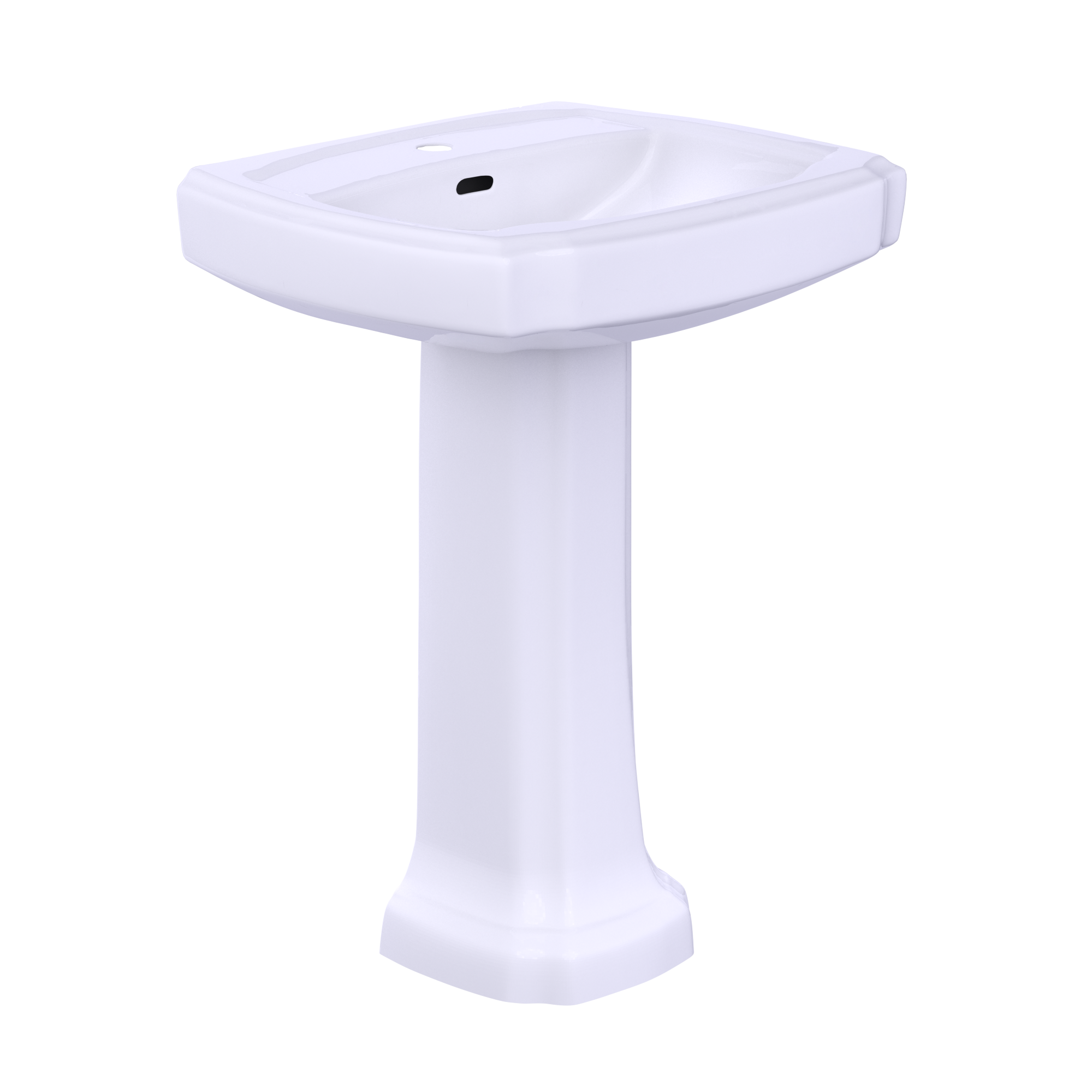 TOTO Guinevere 24-3/8" x 19-7/8" Rectangular Pedestal Bathroom Sink for Single Hole Faucets, Cotton White, Vitreous China, LPT972#01