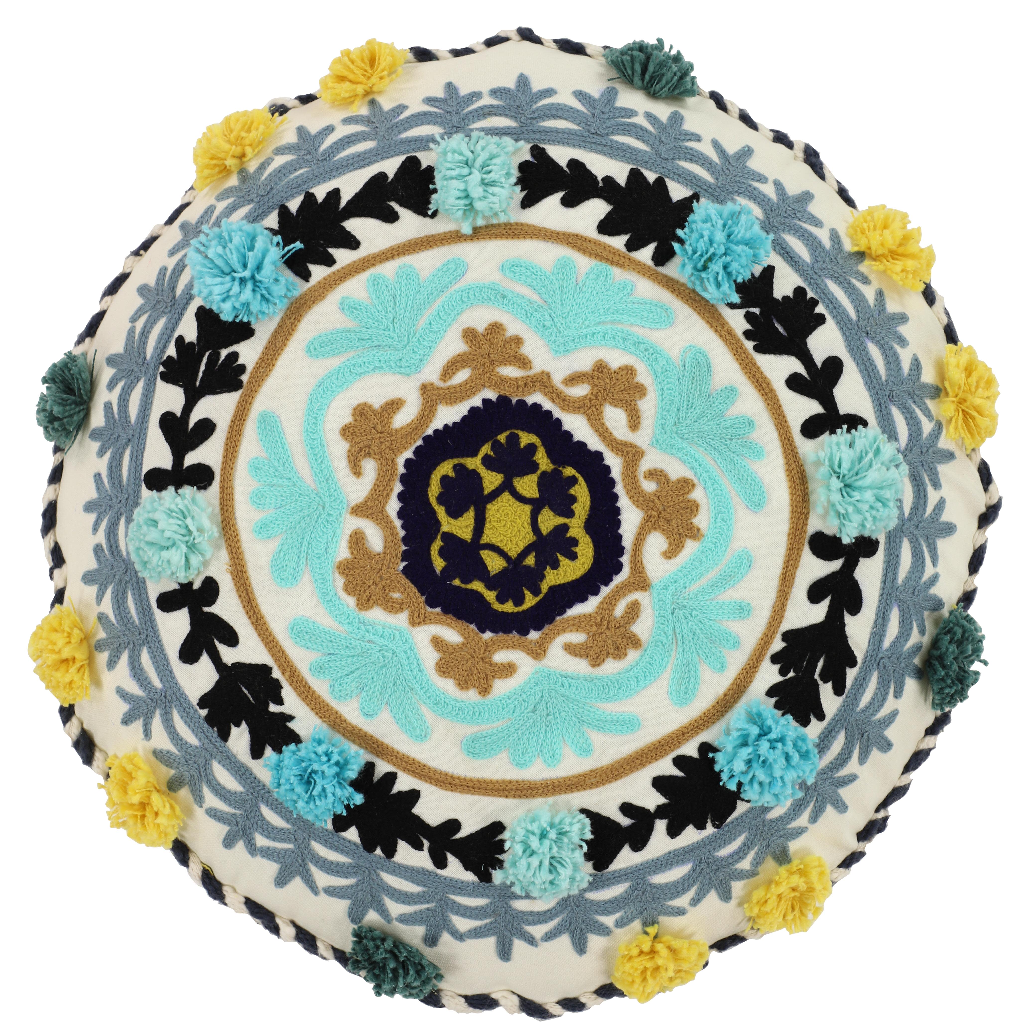 ((Set of 4 pcs))Multi Colored Cotton Fabric  Pillow Decorative, 20\" x 7\" x 20\"