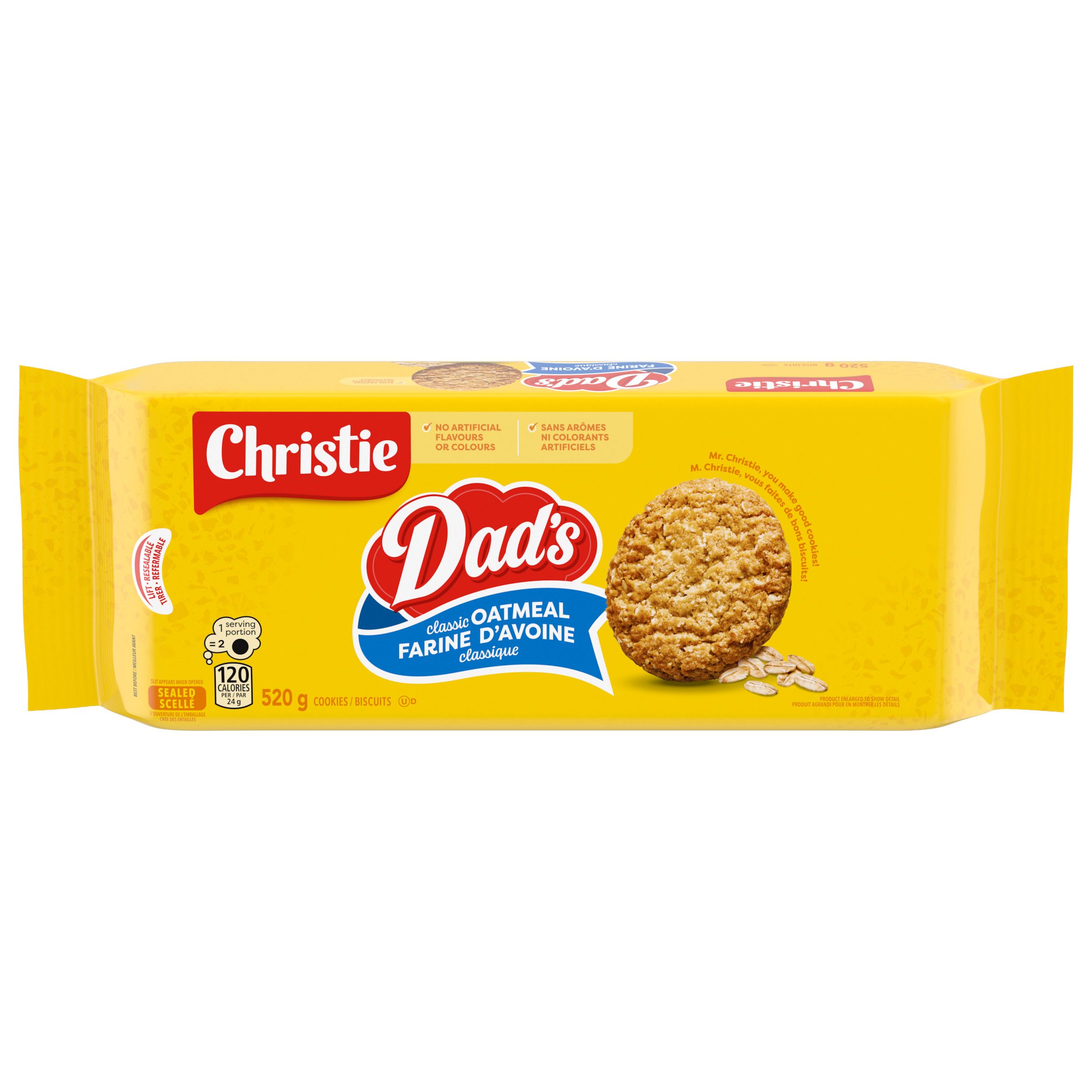 Biscuits DAD's farine d'avoine classique, 520 g-0