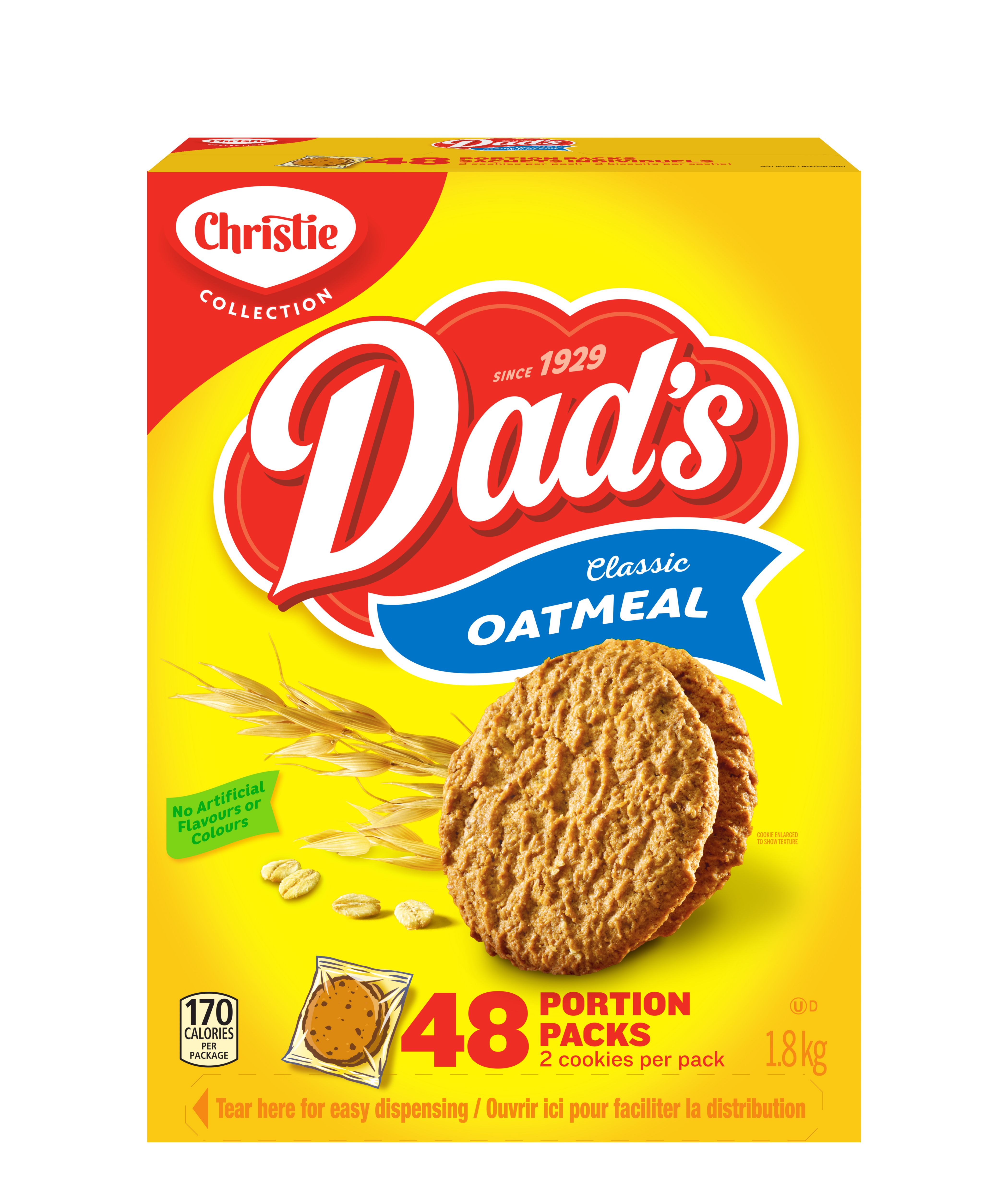 DAD'S Oatmeal Original Cookies 48 Portion Packs, 1.8 kg