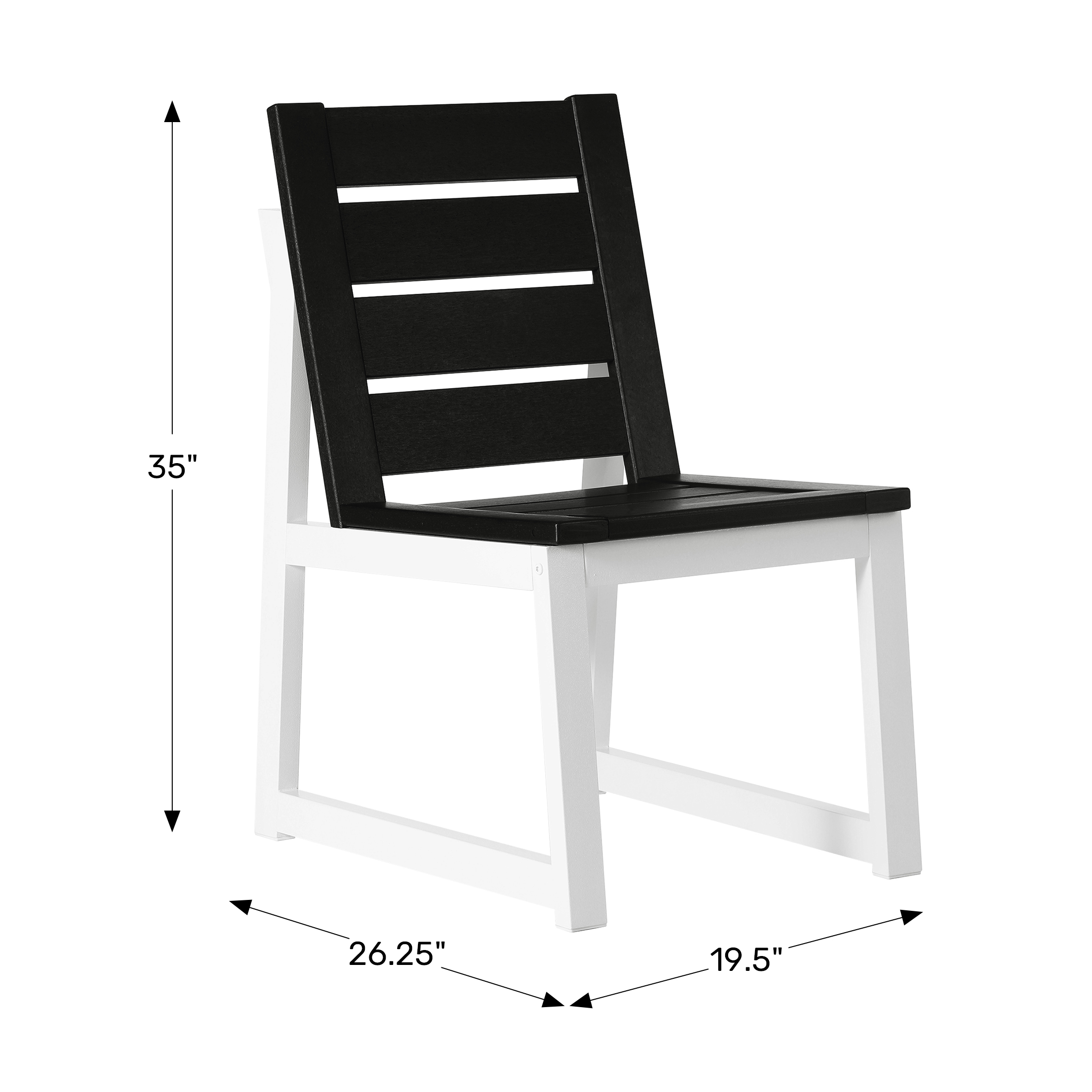 HDPE Outdoor Patio Dining Side ChairWWT Spec Image