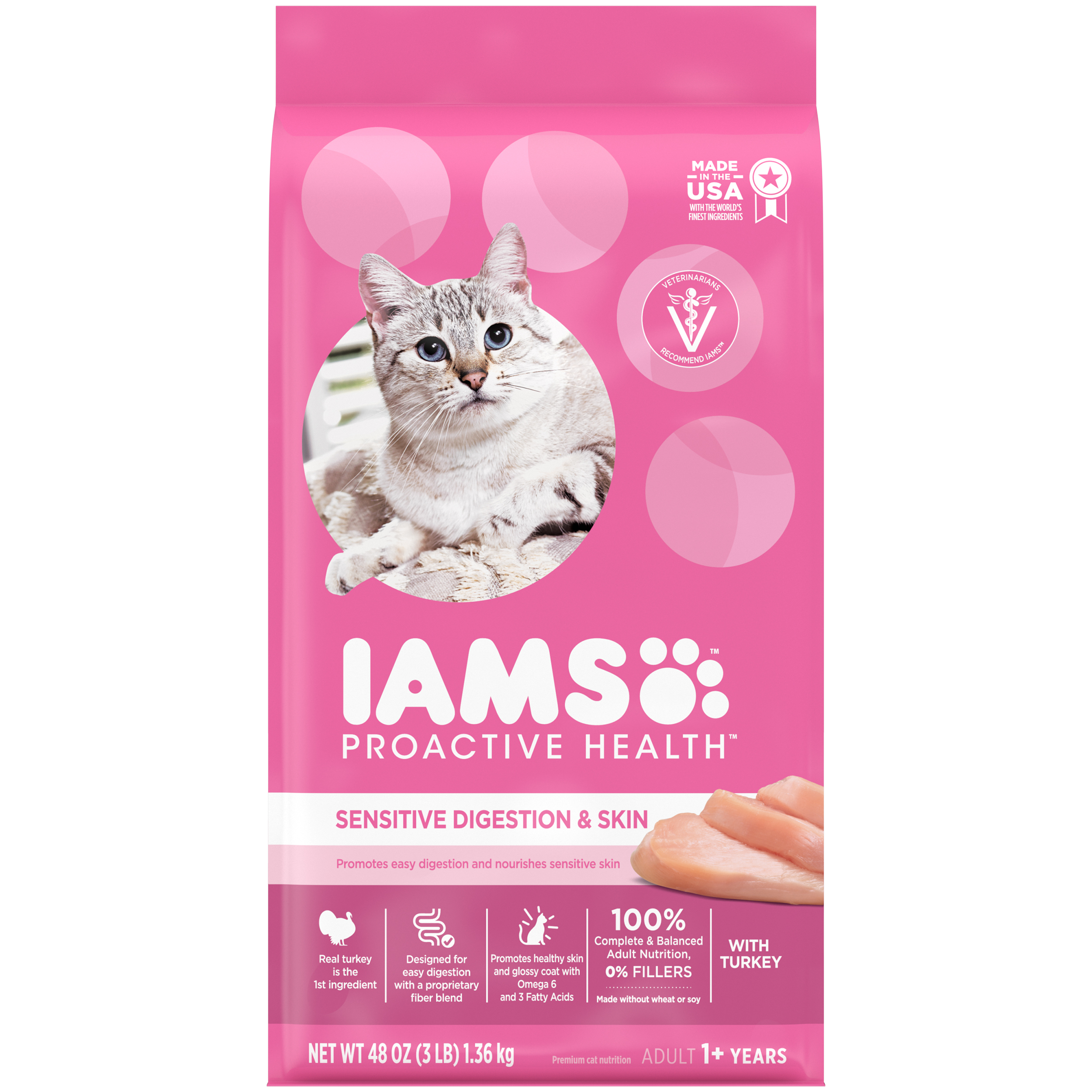 3 Lb Iams Cat Sensitive Digestion & Skin - Health/First Aid