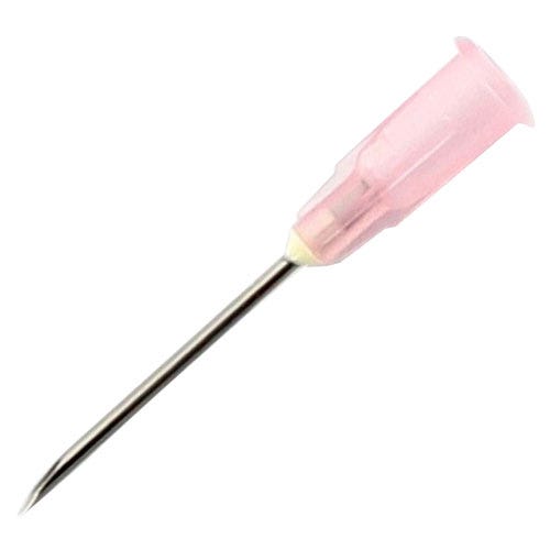 Hypodermic Needle, Regular Bevel, 18ga x 1", Sterile, Pink Hub - 100/Box