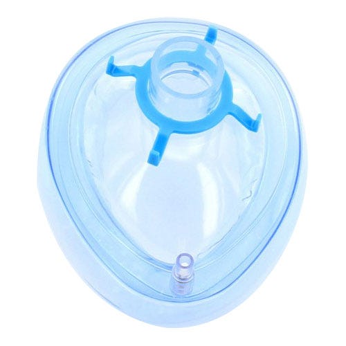 Premium Soft Plusâ„¢ Anesthesia Mask, Large Adult w/Inflation Valve and Light Blue Hook Ring