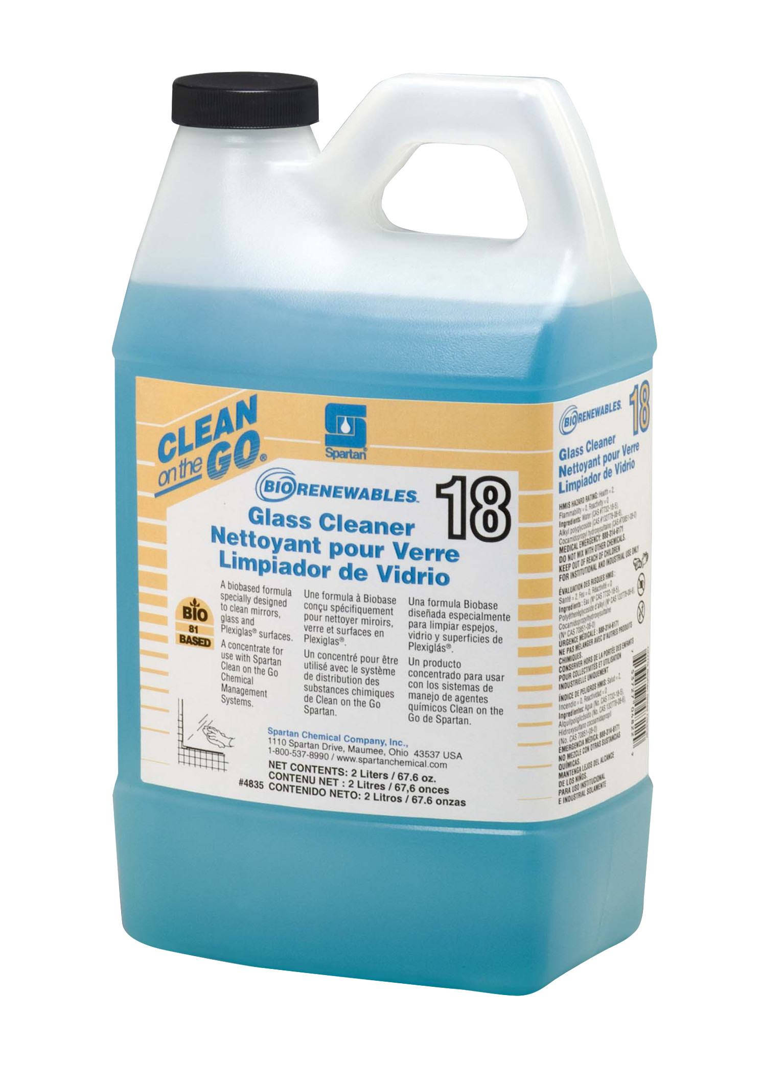 Spartan Chemical Company BioRenewables Glass Cleaner 18, 2 LITER 4/CS