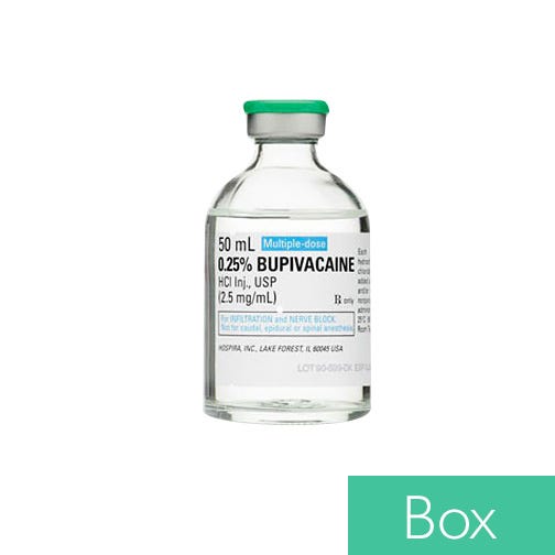 Bupivacaine HCl 0.25%, 2.5mg/ml 50ml Multiple Dose Vial - 25/Box