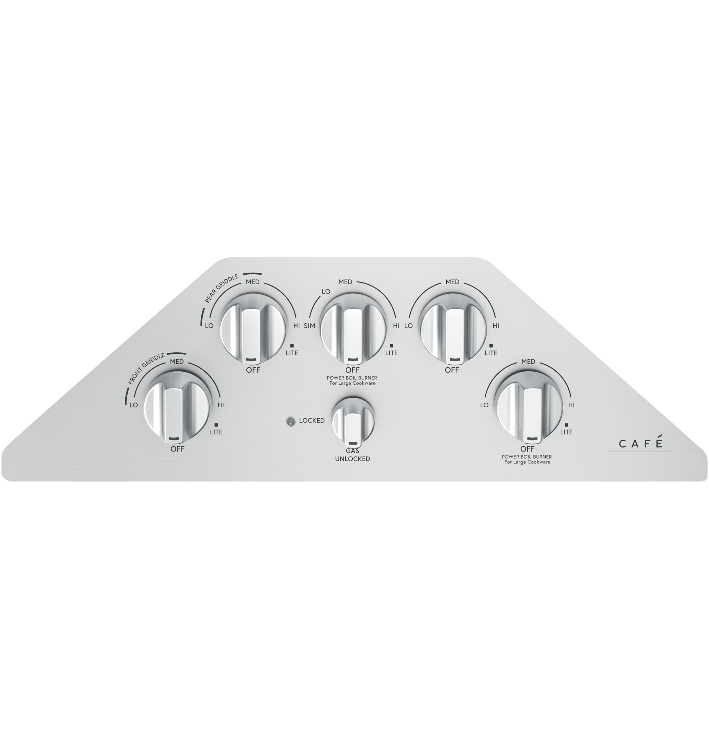 36" Width — Gas Cktp — 5 Burners — 20,000 BTU Tri-Ring Power Boil Burner — Cast Iron Griddle Incl — ADA Compliant — Not Connectable view 2