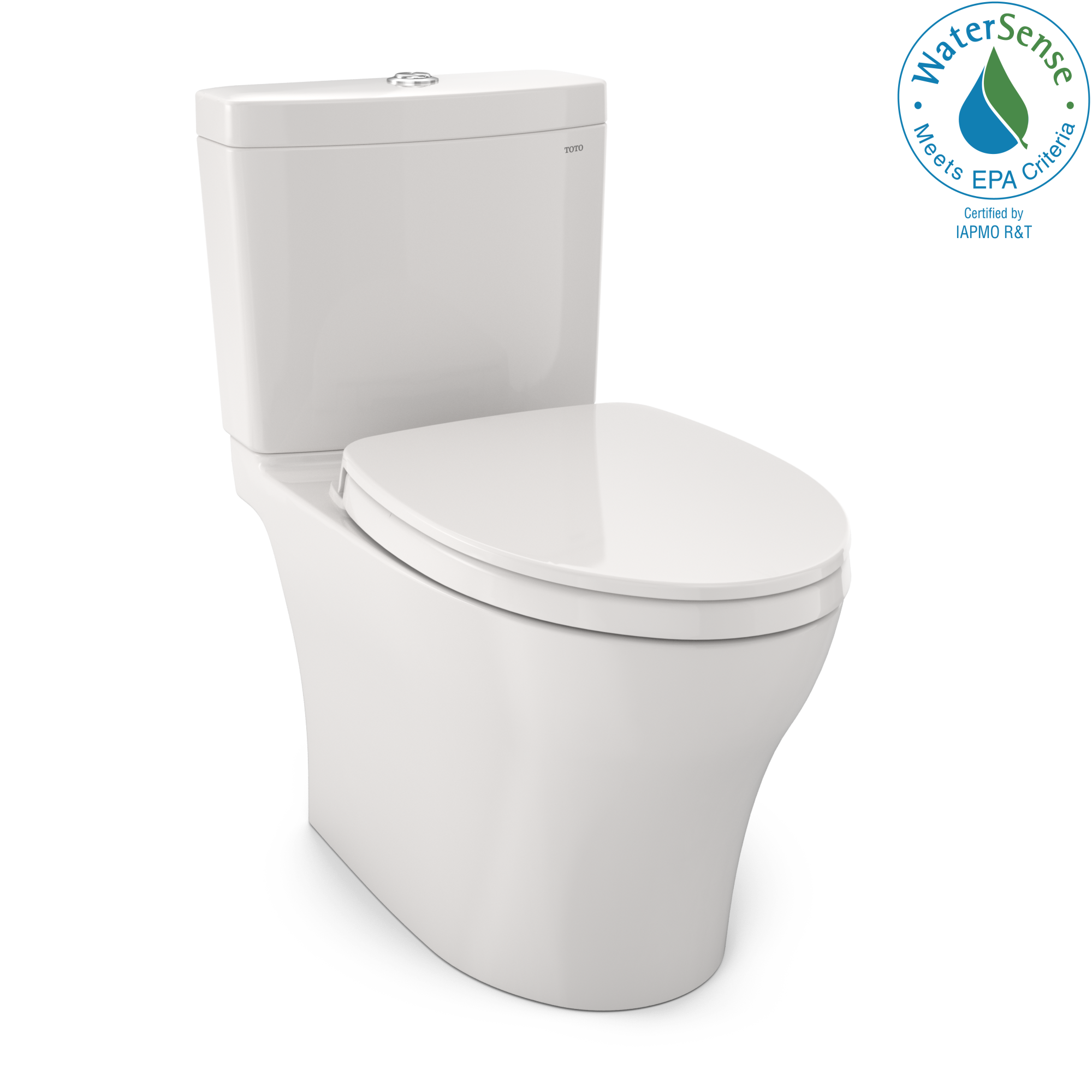 TOTO Aquia IV Two-Piece Elongated Dual Flush 1.28 and 0.9 GPF Universal Height Toilet with CEFIONTECT, WASHLET+ Ready, Colonial White, Vitreous China, MS446124CEMFGN#11