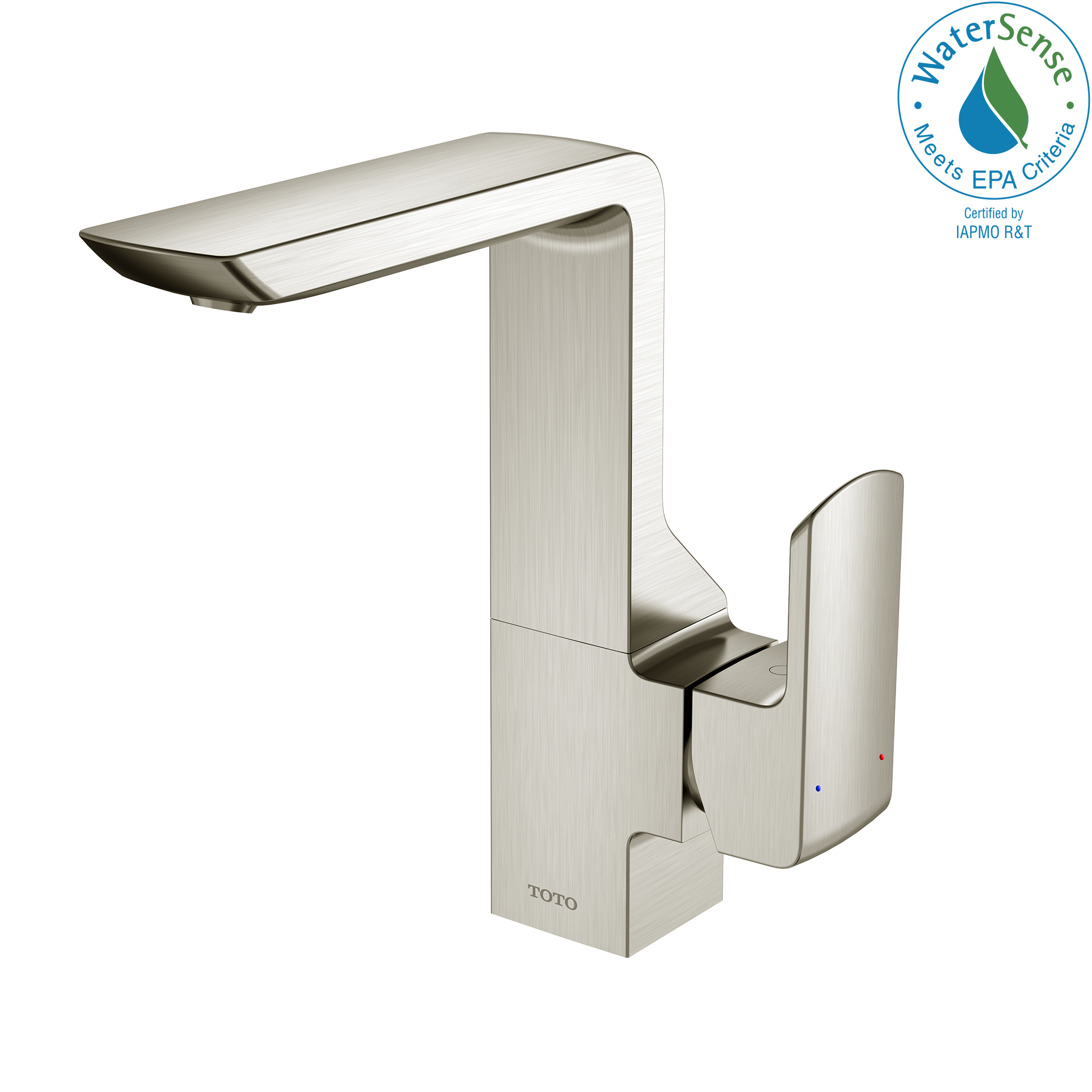 TOTO GR Series 1.2 GPM Single Side Handle Bathroom Sink Faucet with COMFORT GLIDE Technology and Drain Assembly, Brushed Nickel, Brass, TLG02309U#BN