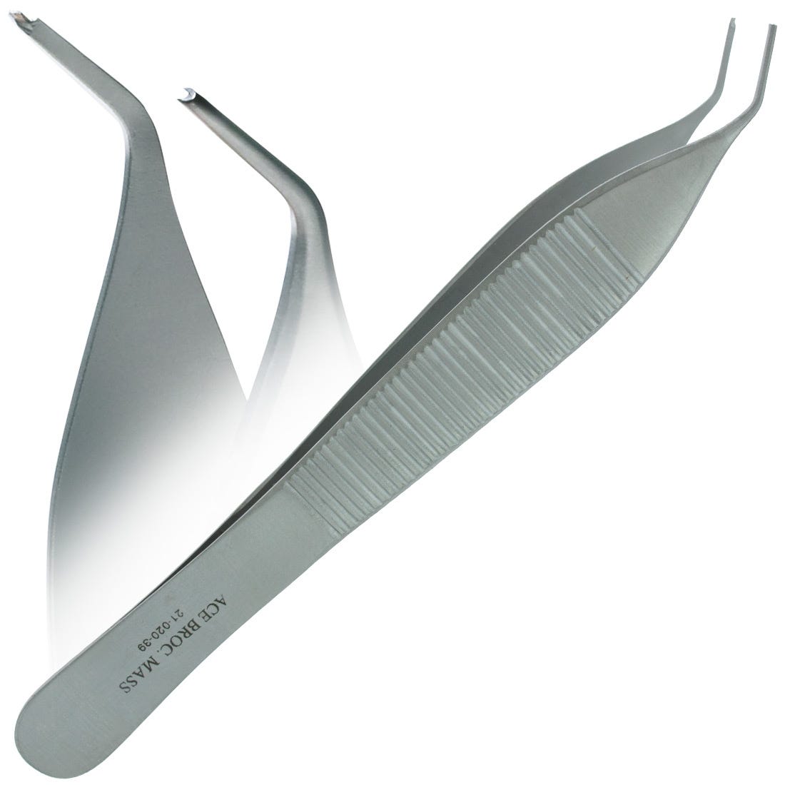 ACE Micro Adson Tissue Forceps, angled, .8mm tips, 1x2 teeth