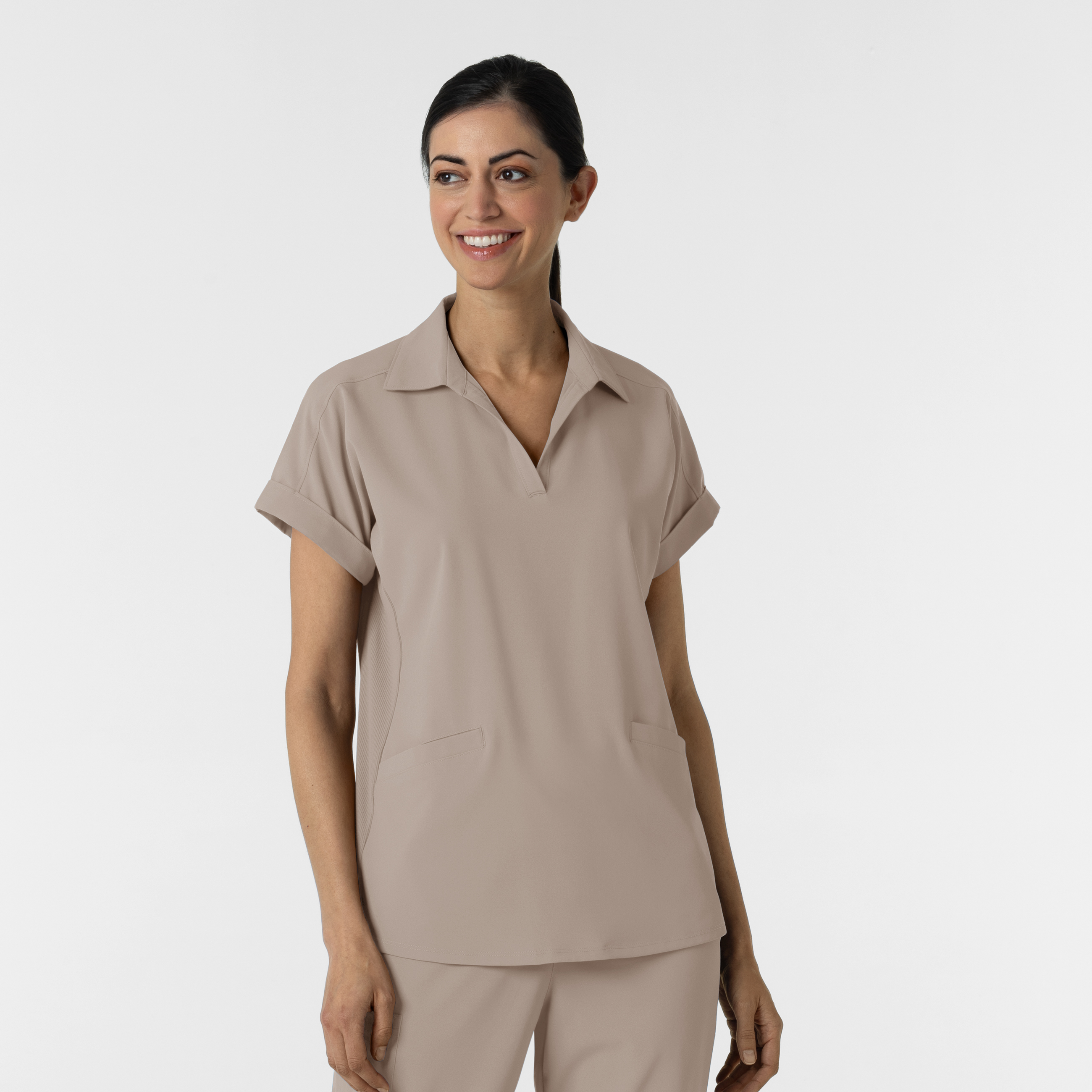 RENEW Women‘s Flex-n-Reach Collared Scrub Top-Wonder Wink