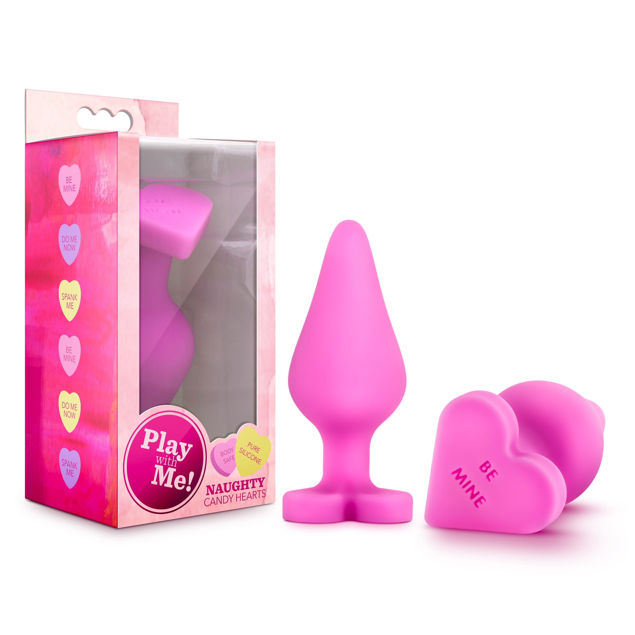 Blush Play with Me Naughty Candy Heart Be Mine Pink 3.5-Inch Anal Plug