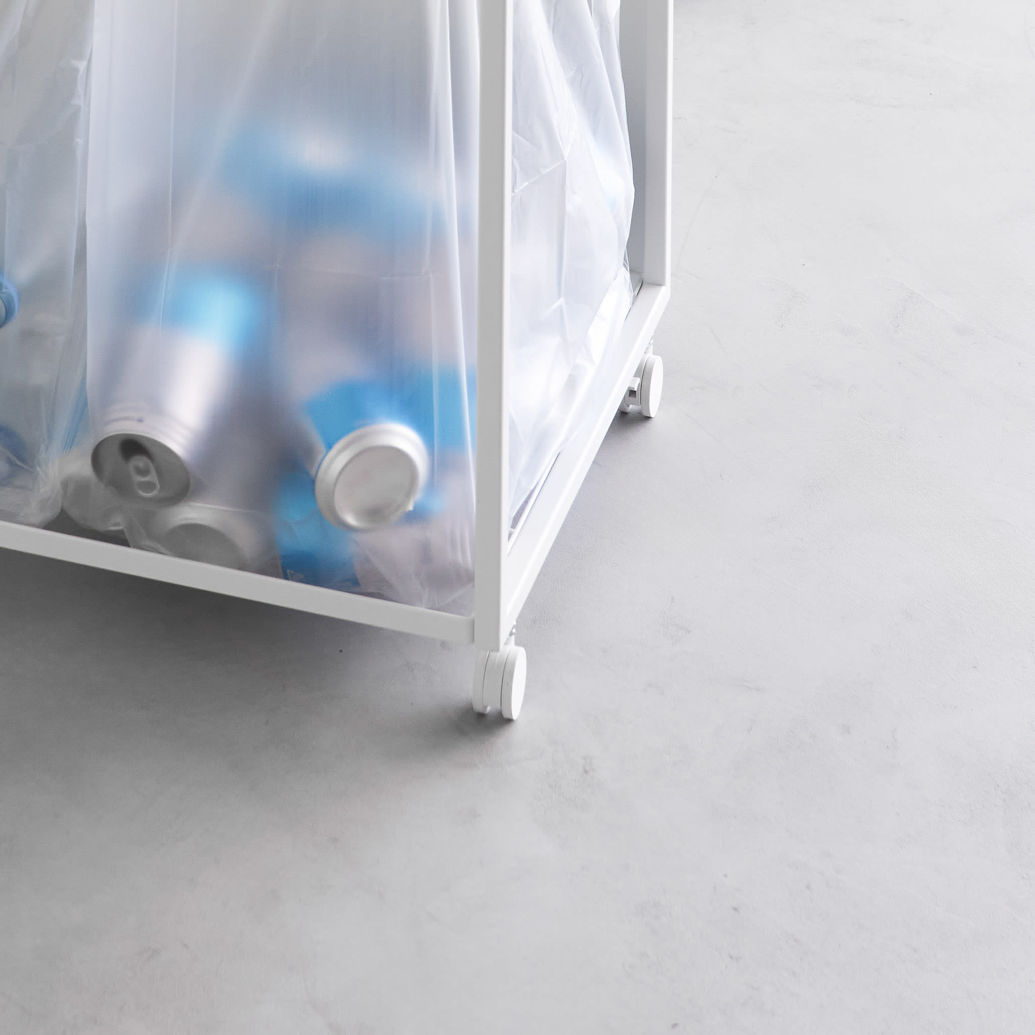 2-Compartment Trash Can with Casters : Easy Mobility