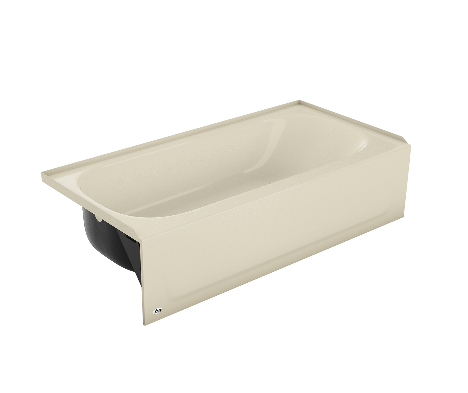 Aloha 6030 Porcelain Enamel Alcove Right-Hand Drain Bathtub in Bone