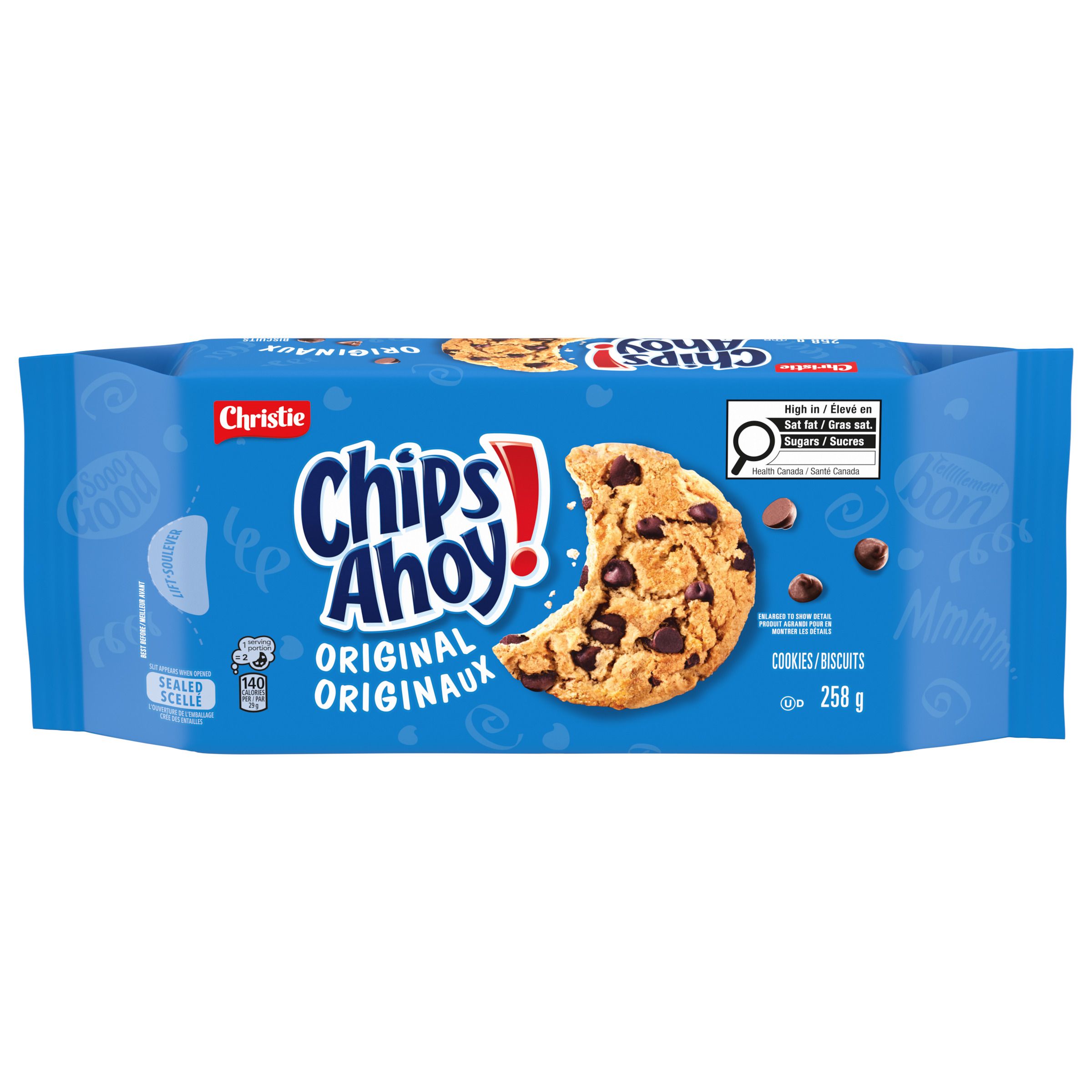 CHIPS AHOY! Original Chocolate Chip Cookies, 1 Resealable Pack (258g)