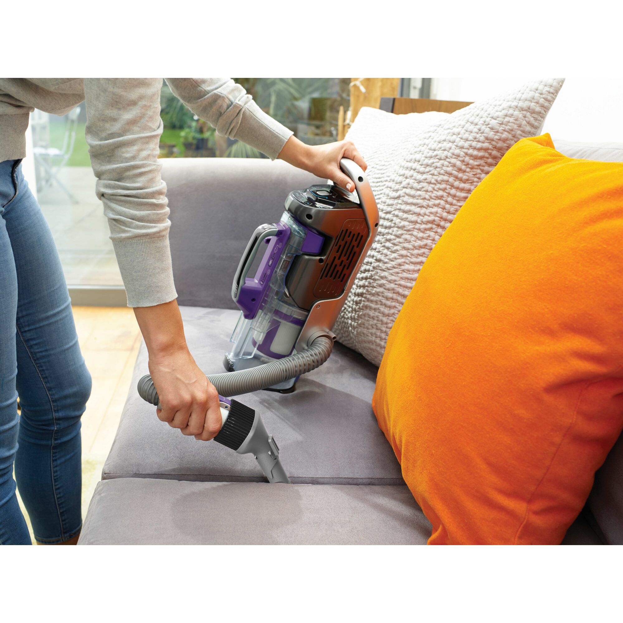 Power Series pro cordless 2 in 1 pet vacuum cleaning sofa.