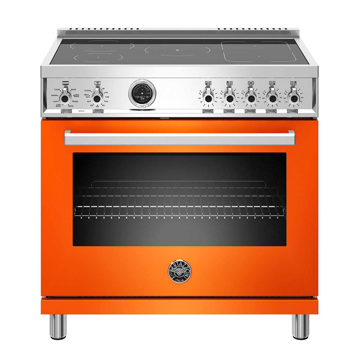 Bertazzoni 36" Professional Series range - Electric self clean oven - 5 induction zones