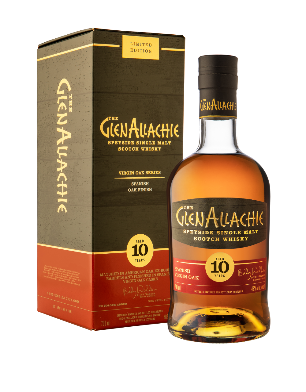 GLENALLACHIE 10 YEAR OLD SPANISH VIRGIN OAK SCOTCH WHISKY