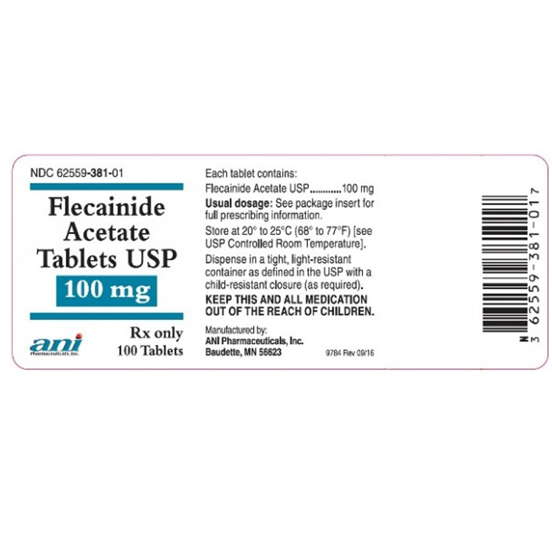 Flecainide 100mg - 100/Bottle