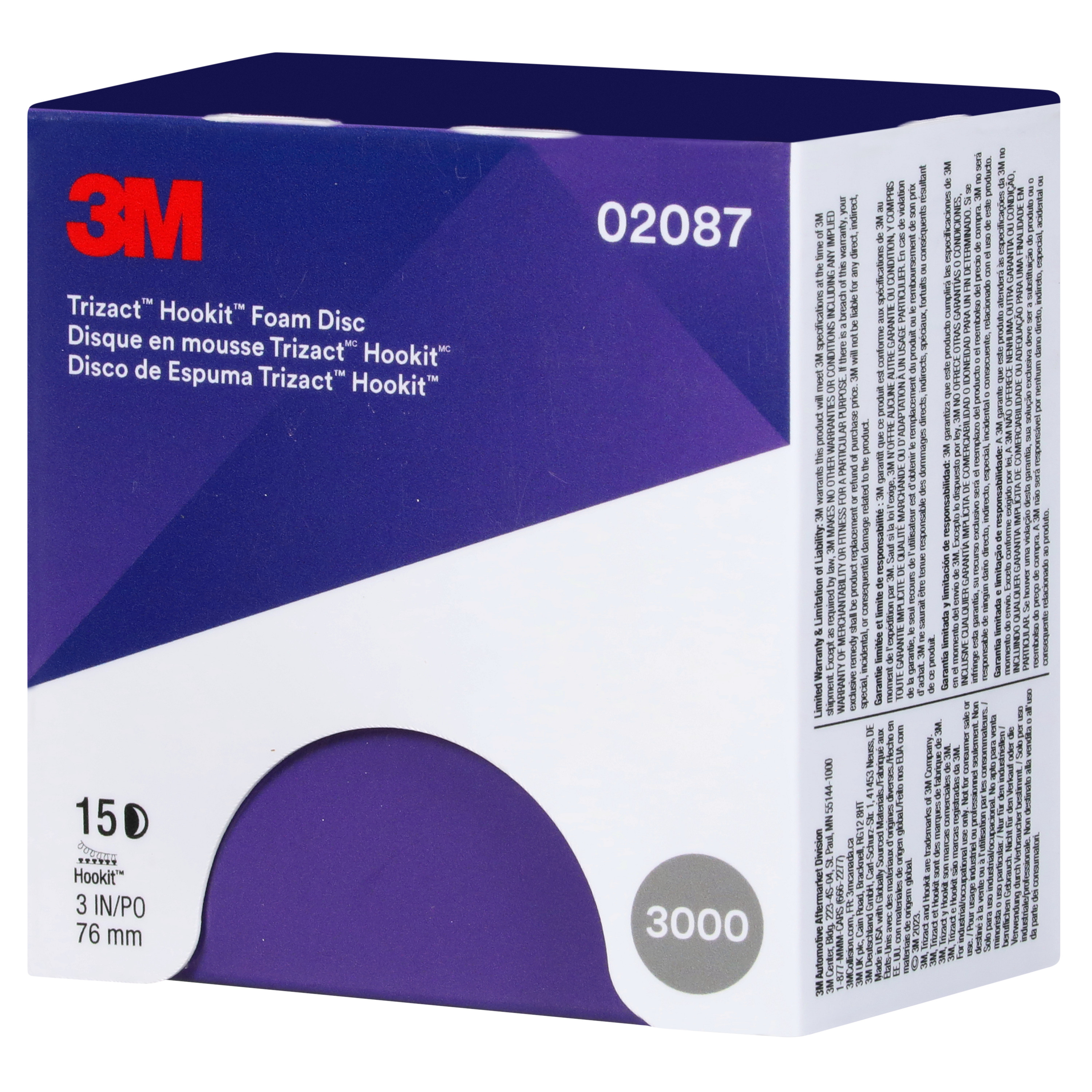 SKU 7100045387 | 3M™ Trizact™ Hookit™ Foam Disc 02087