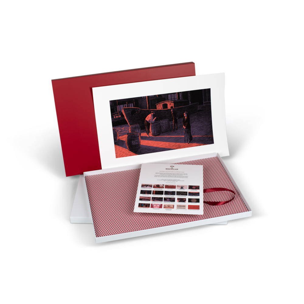 THE MACALLAN RED COLLECTION ART PRINTS, RODERICK KEMP & JANET HARBINSON CASK SELECTION