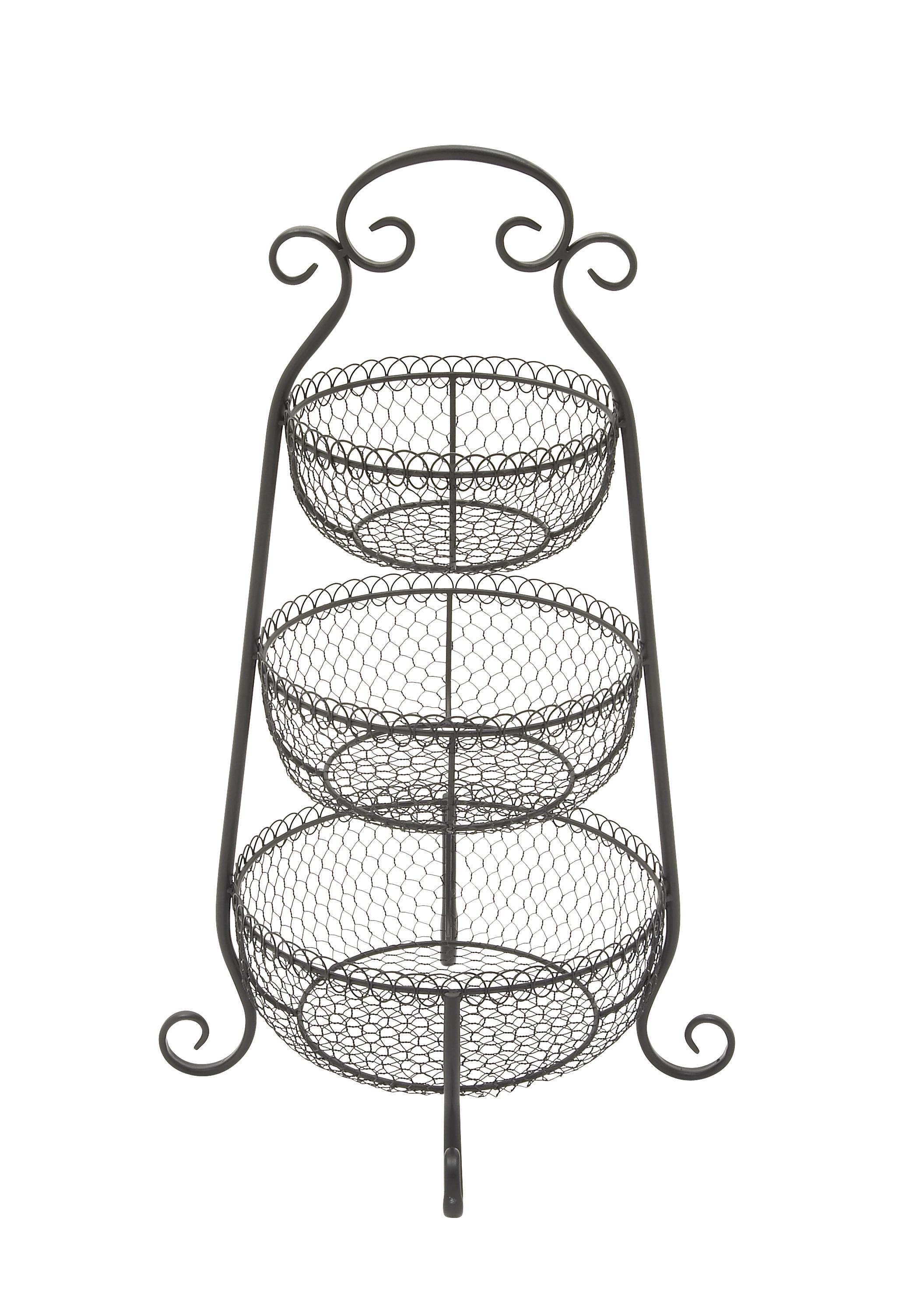 Black Metal  Tiered Server, 20" x 20" x 33"