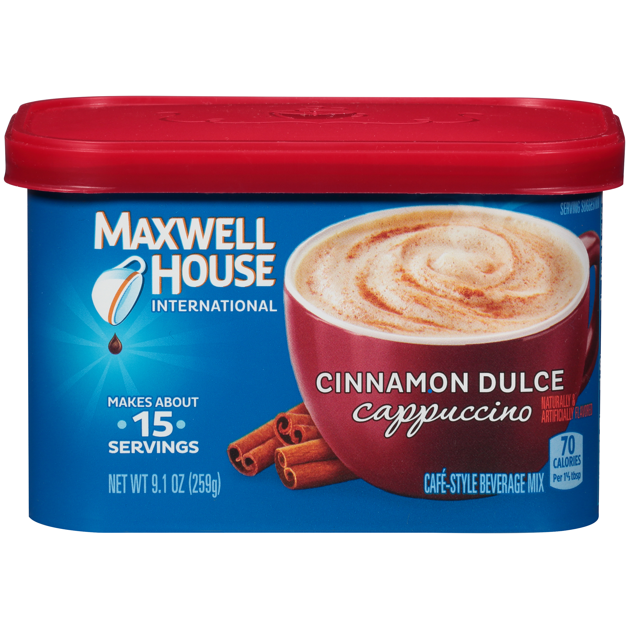 Maxwell House International Cinnamon Dulce Cappuccino Beverage Mix, 9.1 