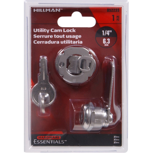 Hardware Essentials Keyed Door and Utility Cam Door Lock Chrome (1/4")