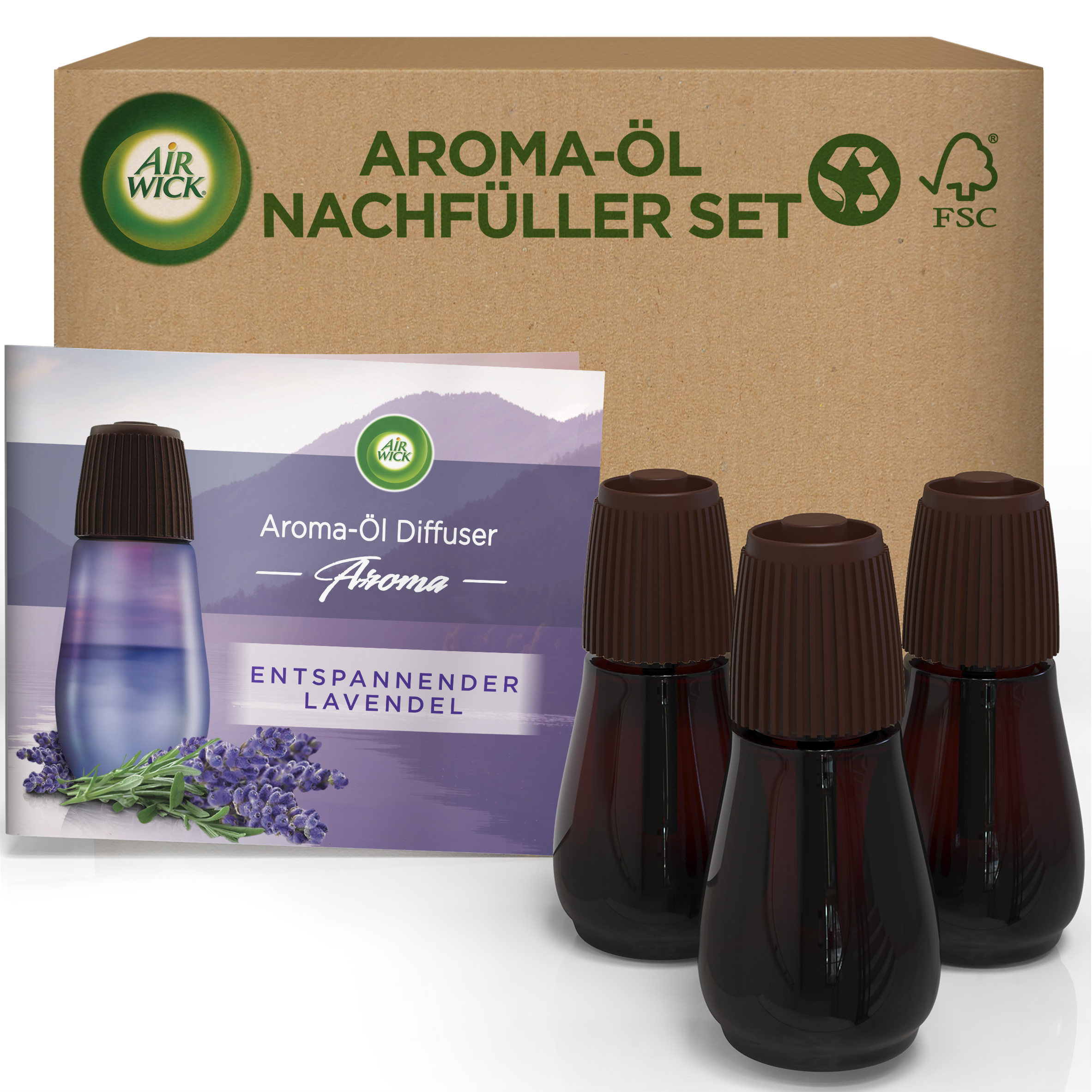 Air Wick Aroma-Öl Diffuser eCom Nachfüller-Set Entspannender Lavendel