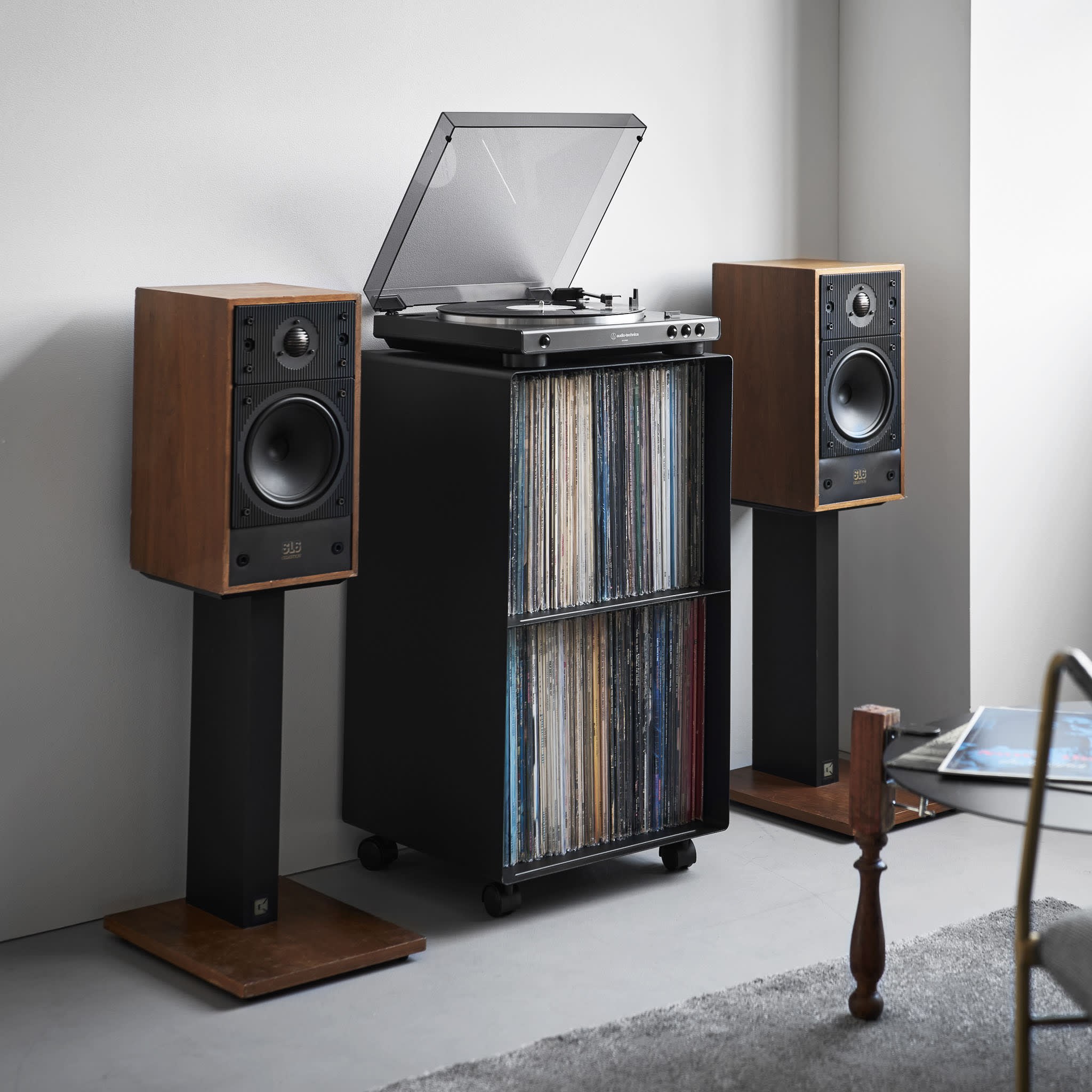 2-Tiered Record Rack with Casters : Designed for Records