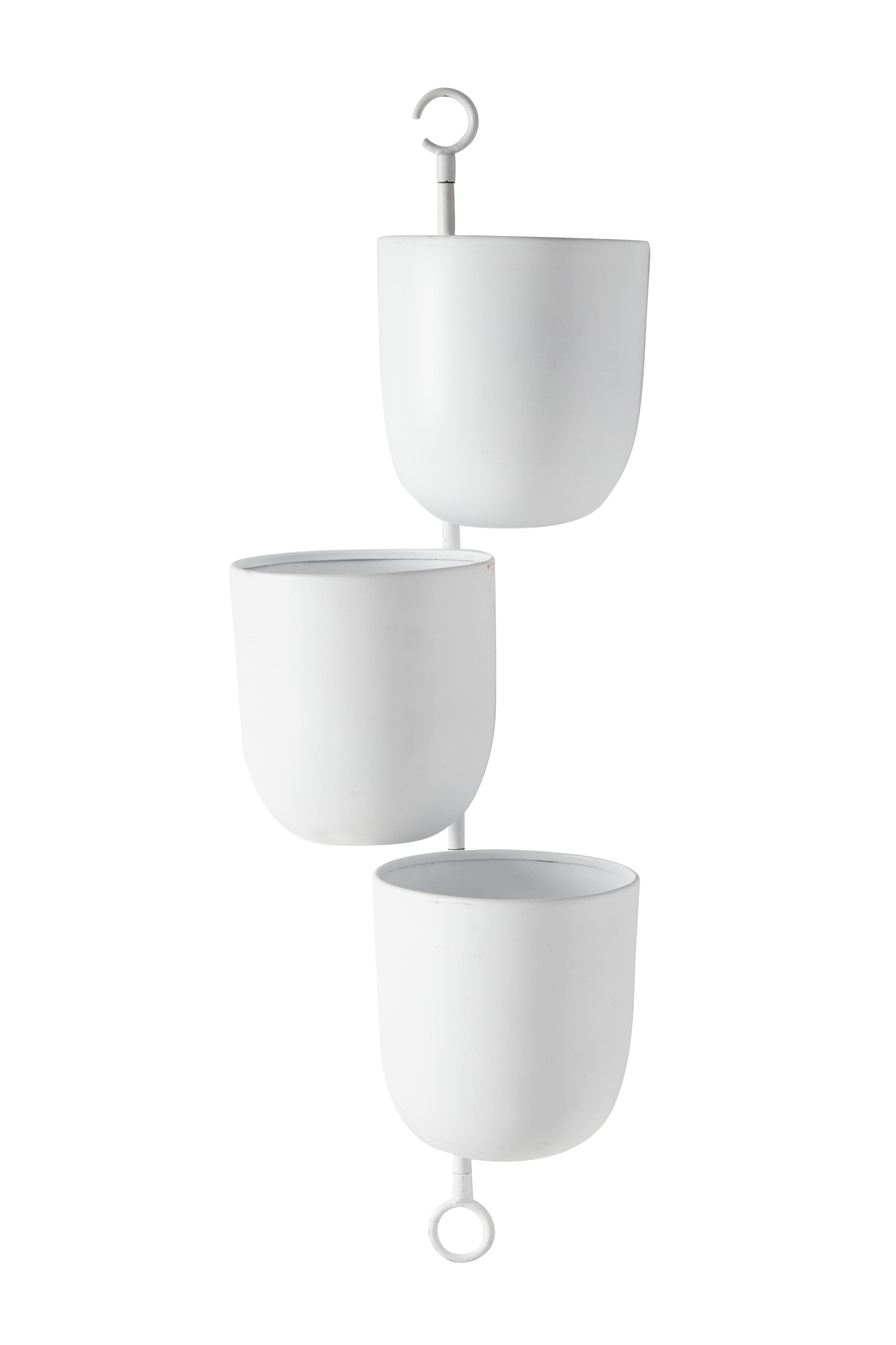 The Novogratz White Metal  Layered Wall Indoor Outdoor Planter, 12" x 12" x 25"