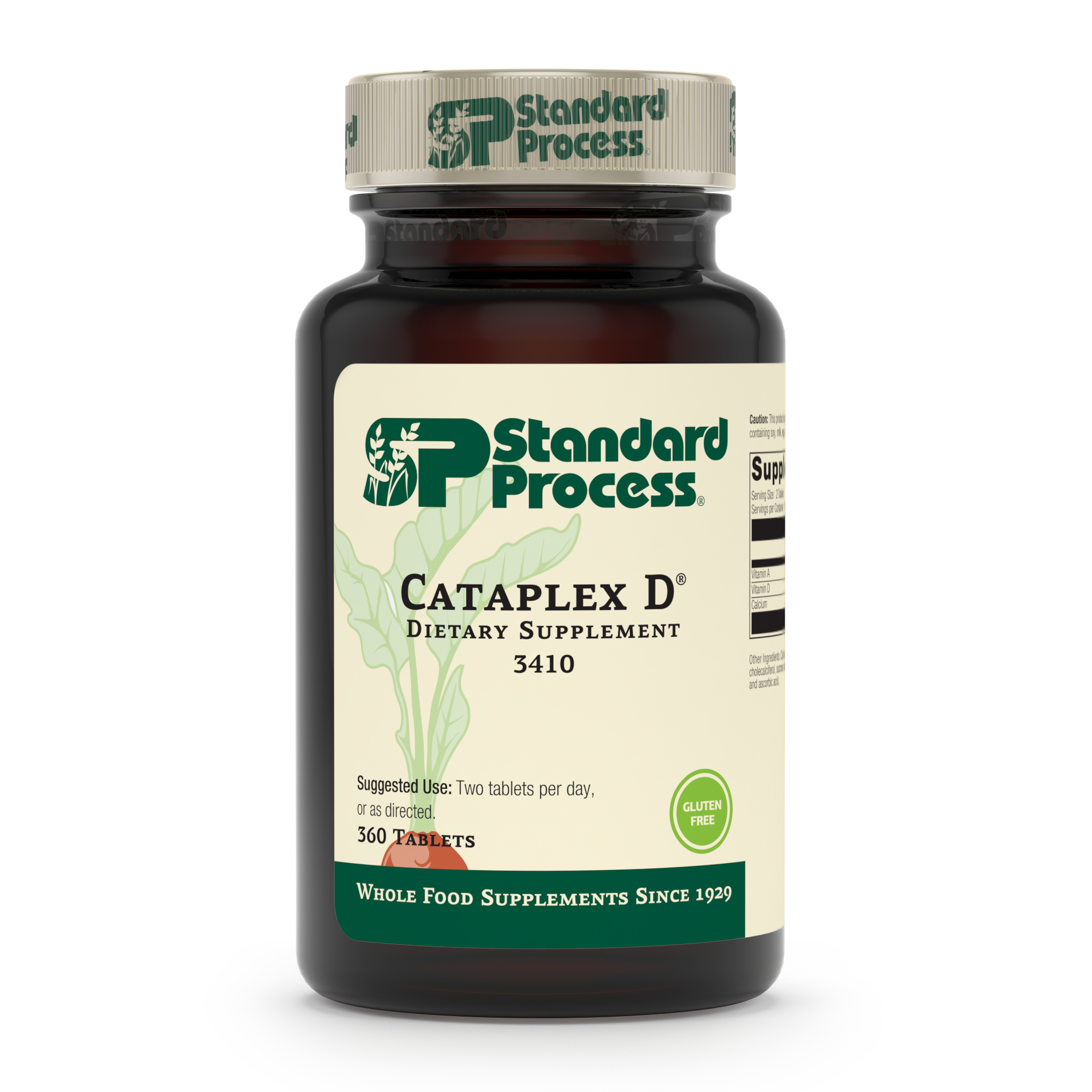 Standard Process Cataplex D - Whole Food Immune Support, Digestive Health, Bone Strength and Bone Health with Cholecalciferol, Calcium Lactate, and Ascorbic Acid - Vegetarian - 360 Tablets
