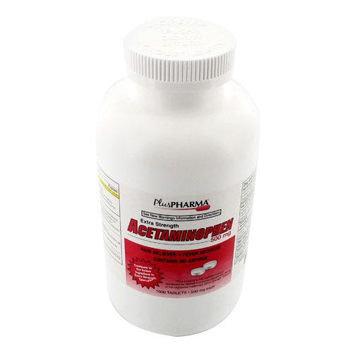 Extra Strength Acetaminophen 500mg, Tablets - 1000/Bottle