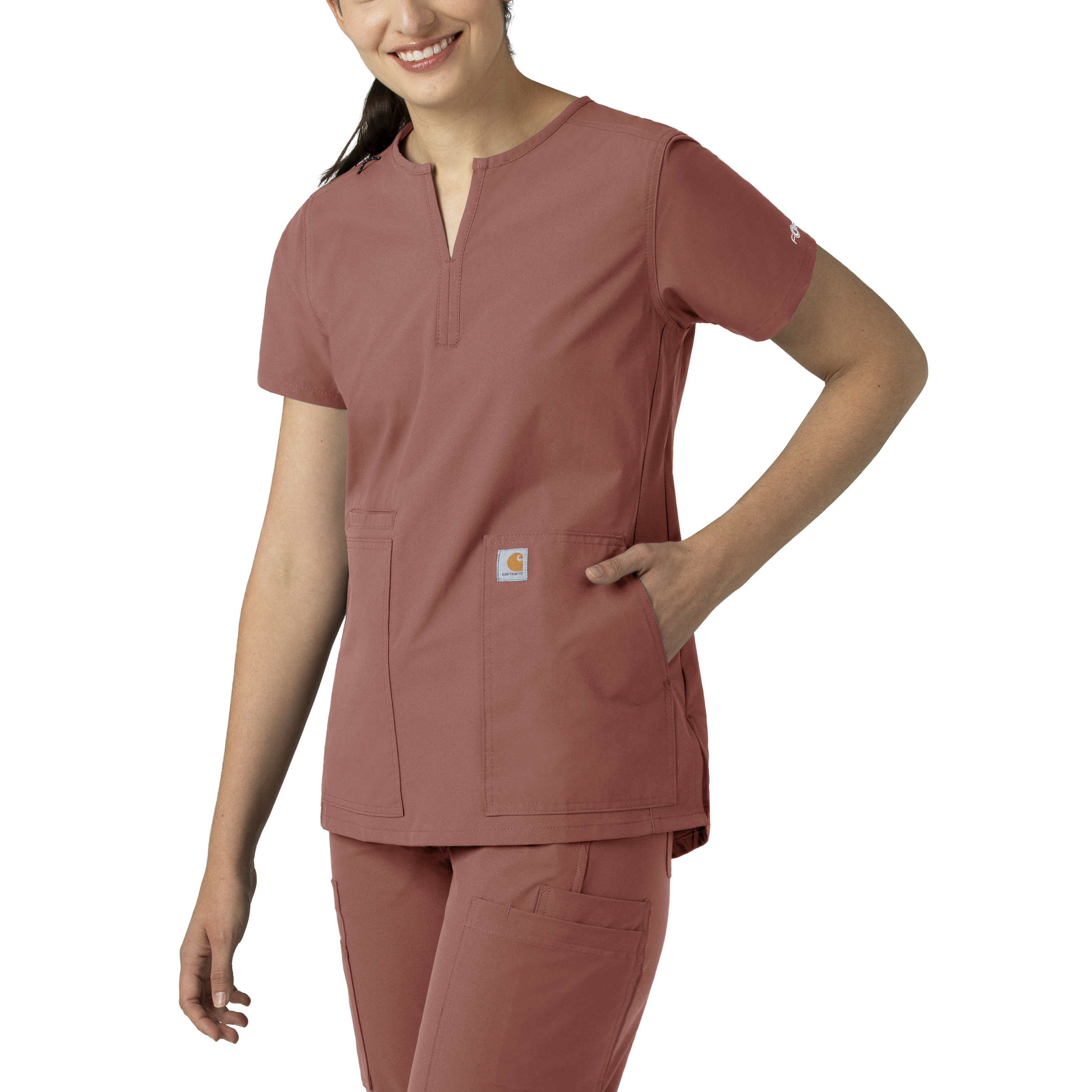 Force Essentials Women&#8216;s Notch Neck Tunic Scrub Top-Carhartt