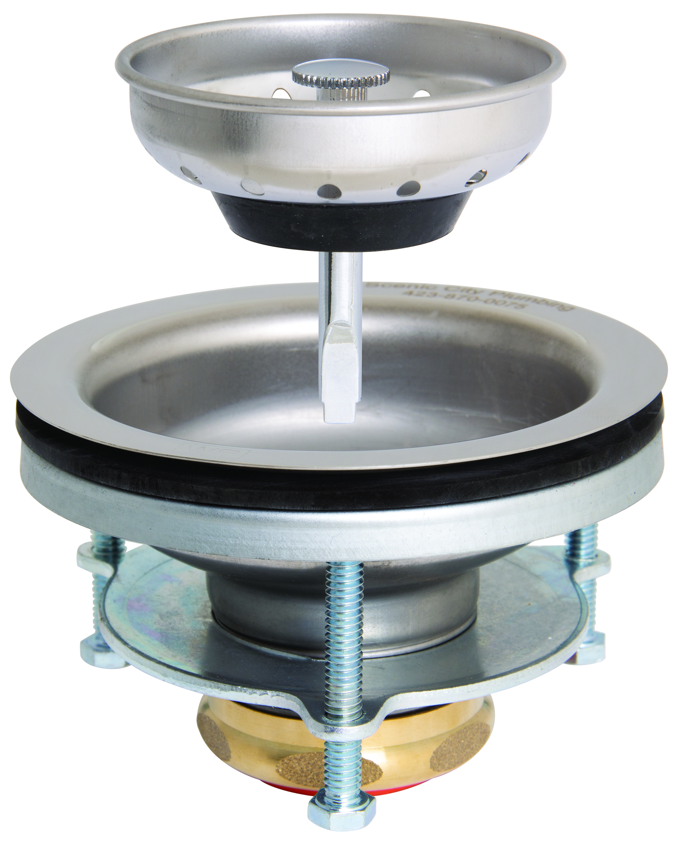 Wolverine Brass® 52809W Stainless Steel Quick-Mount Sink Strainer with Brass Nut Stainless