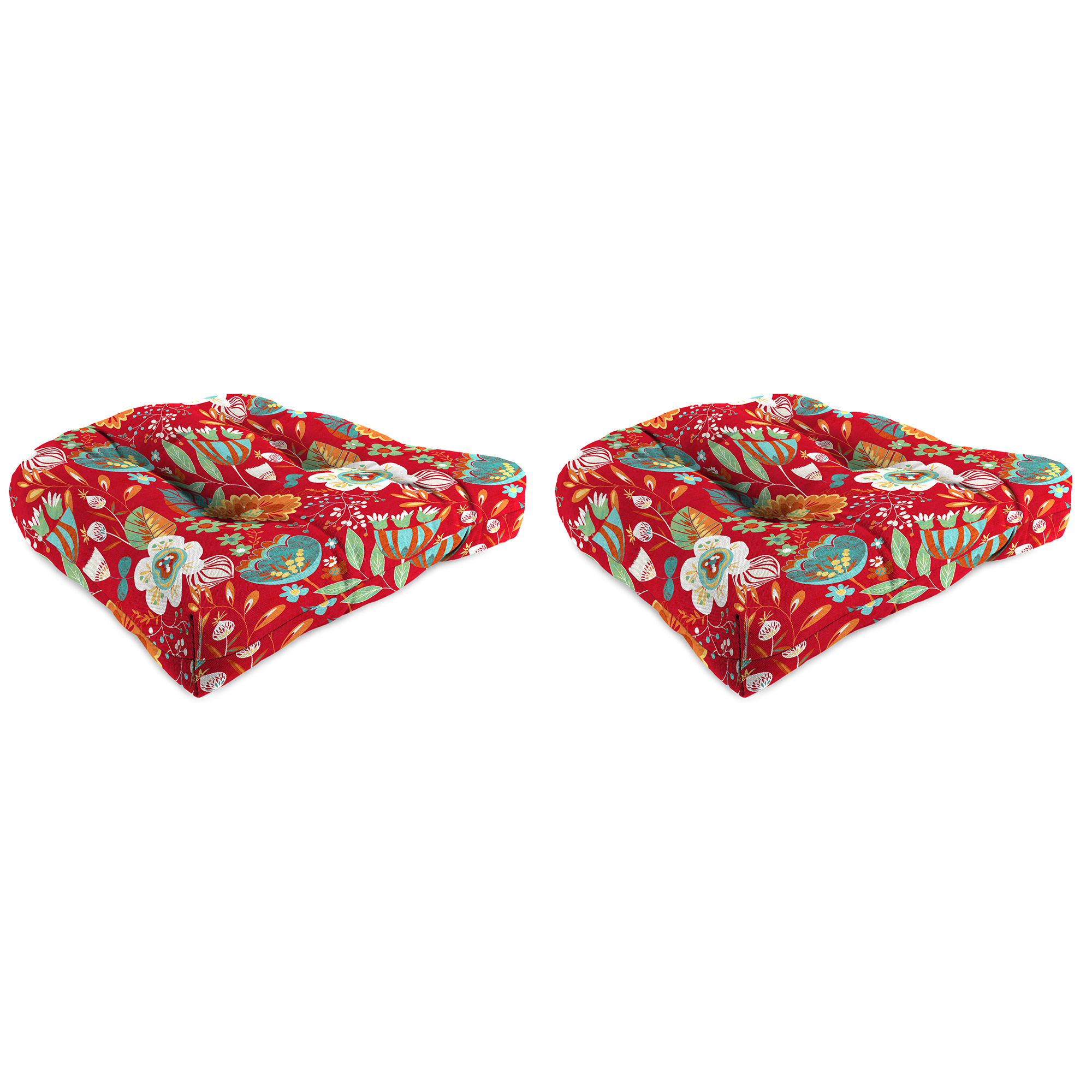 New Tufted Outdoor Patio Wicker Chair Seat Cushions 18", 2-Pack, Fade Resistant - Picture 15 of 23