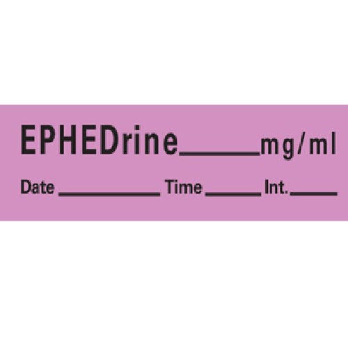 Ephedrine Labels, Violet, Perforated Tape Style - 333/Roll