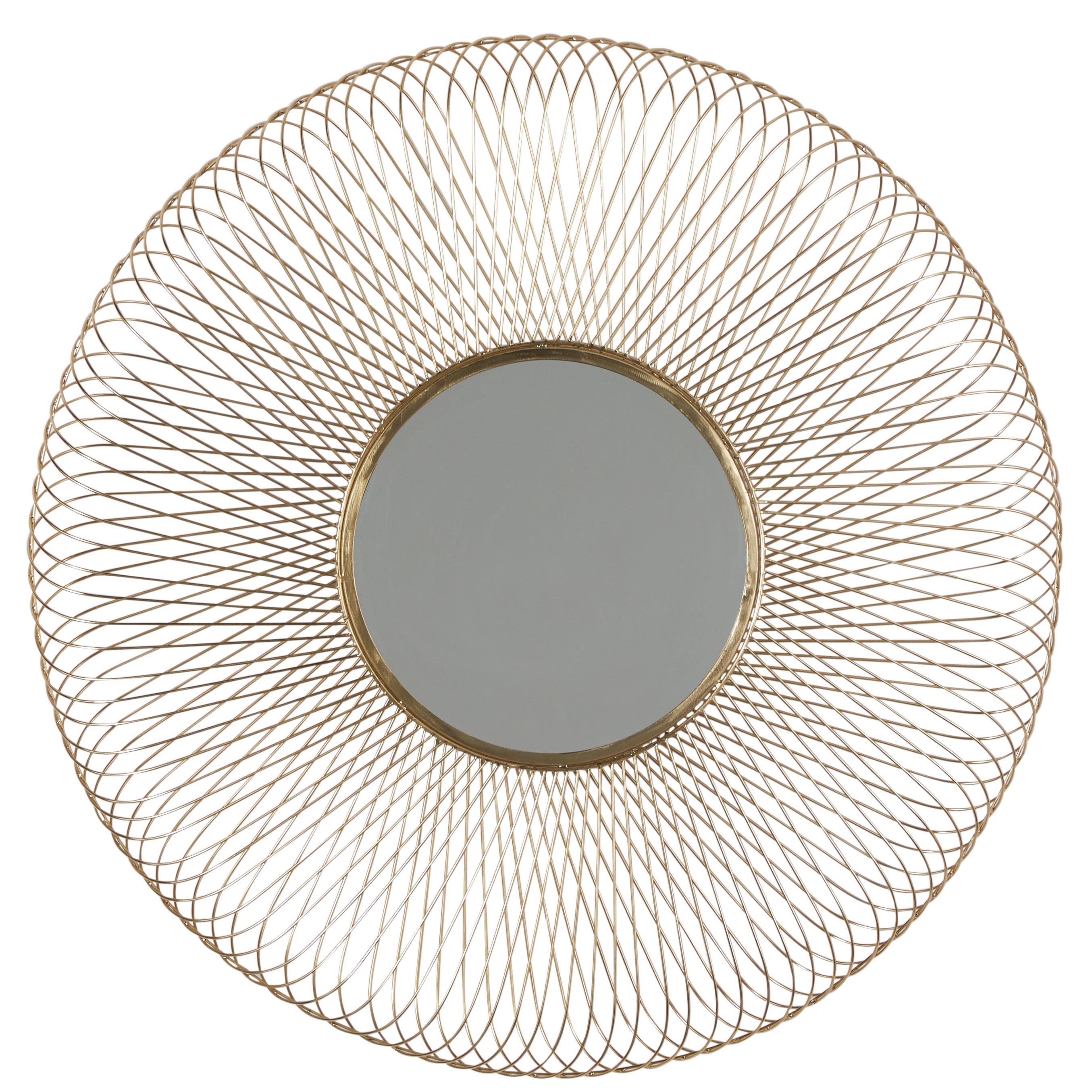Gold Metal Starburst Room Wall Mirror, 40" x 4" x 40"