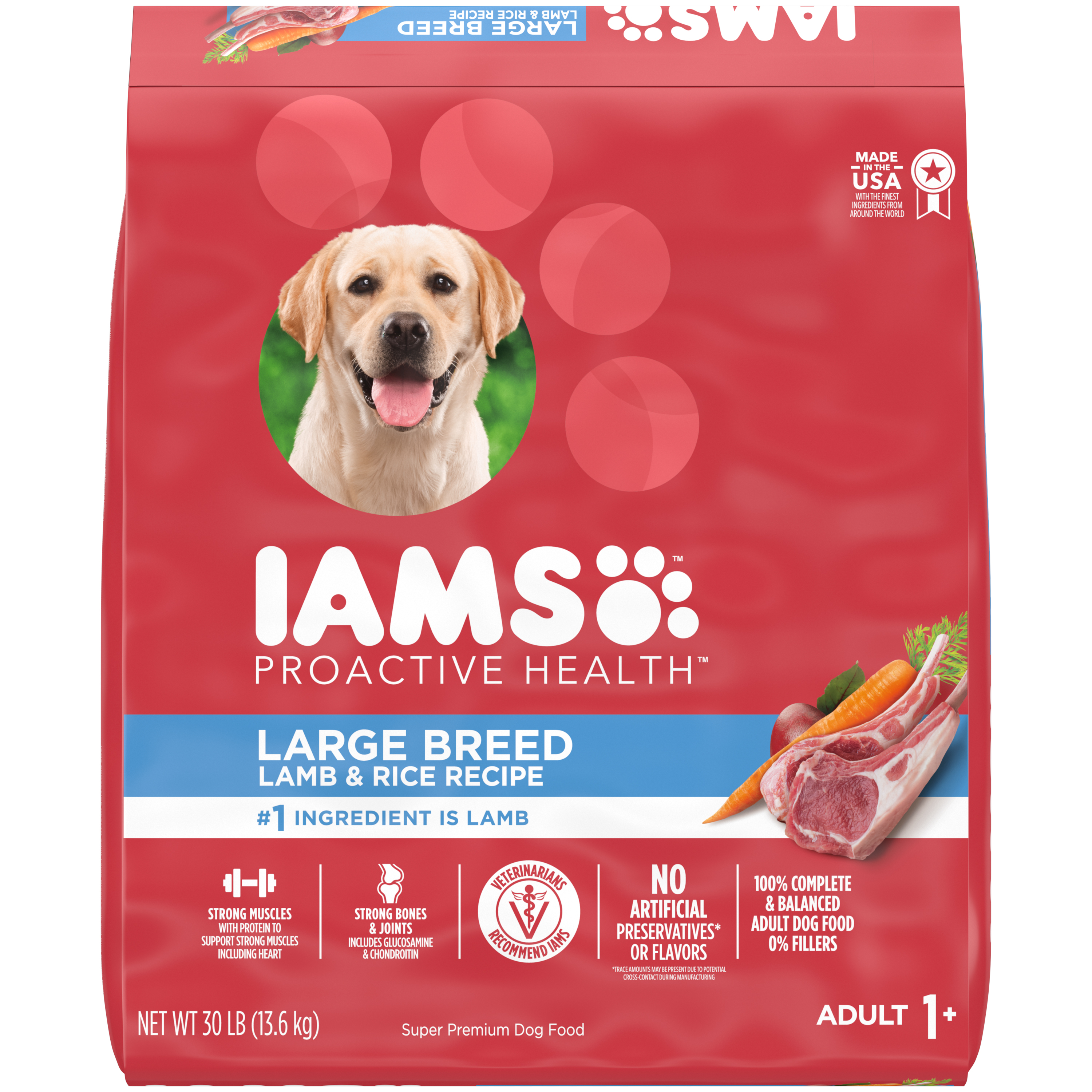 30 Lb Iams Proactive Health Large Breed Lamb & Rice - Health/First Aid