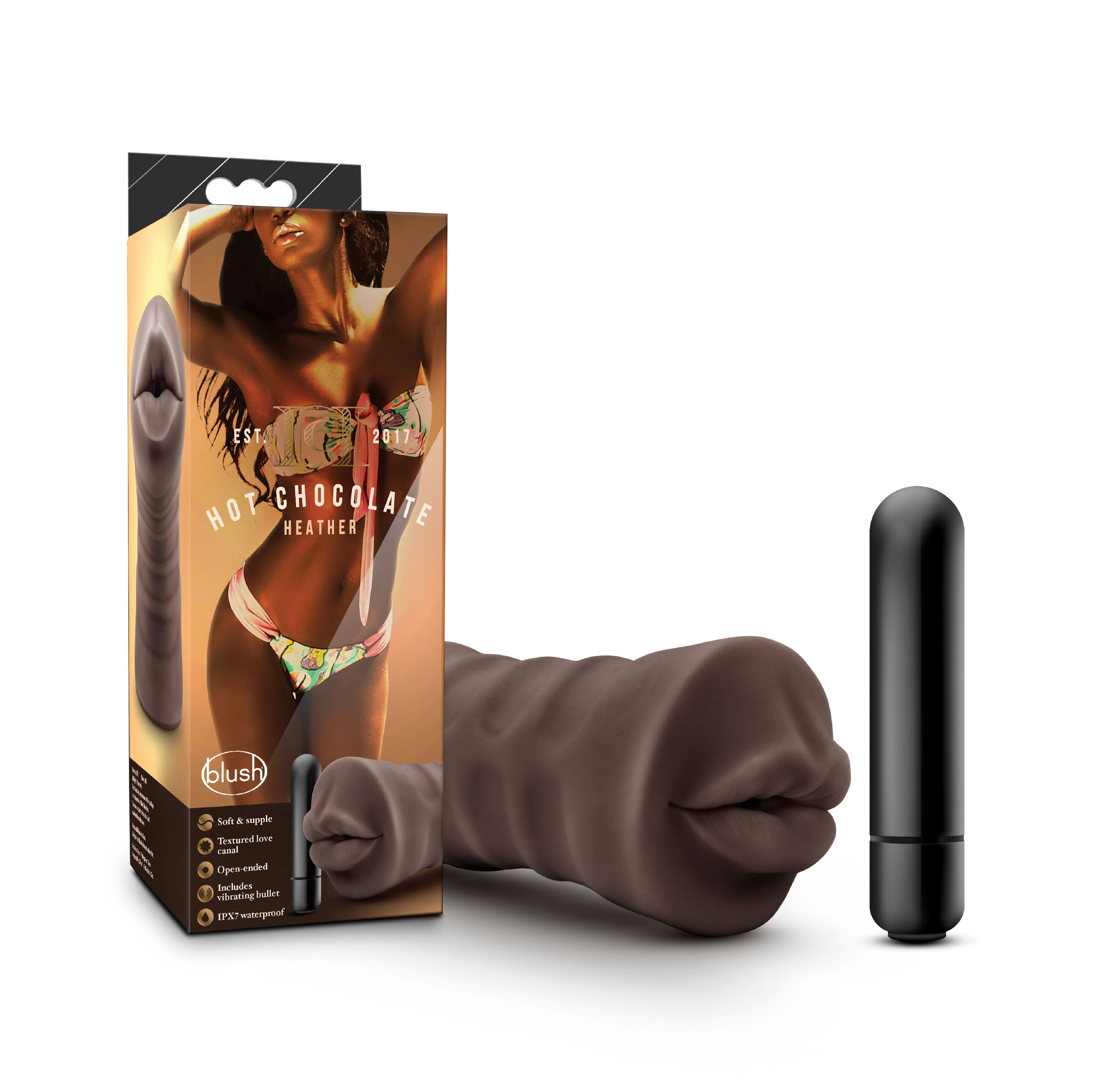 Blush Hot Chocolate Heather Realistic Chocolate Vibrating Masturbator / Stroker