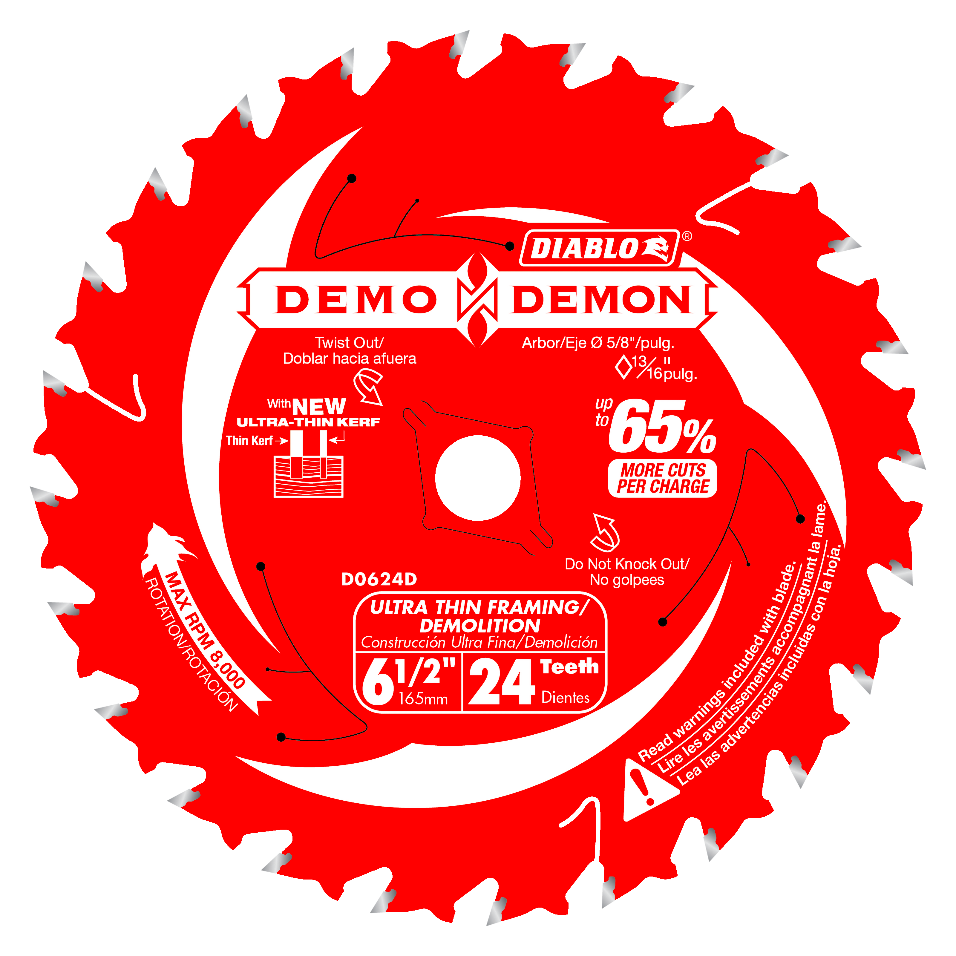 6-1/2 in. 24-Tooth Ultra-Thin Framing/Demolition Saw Blade
