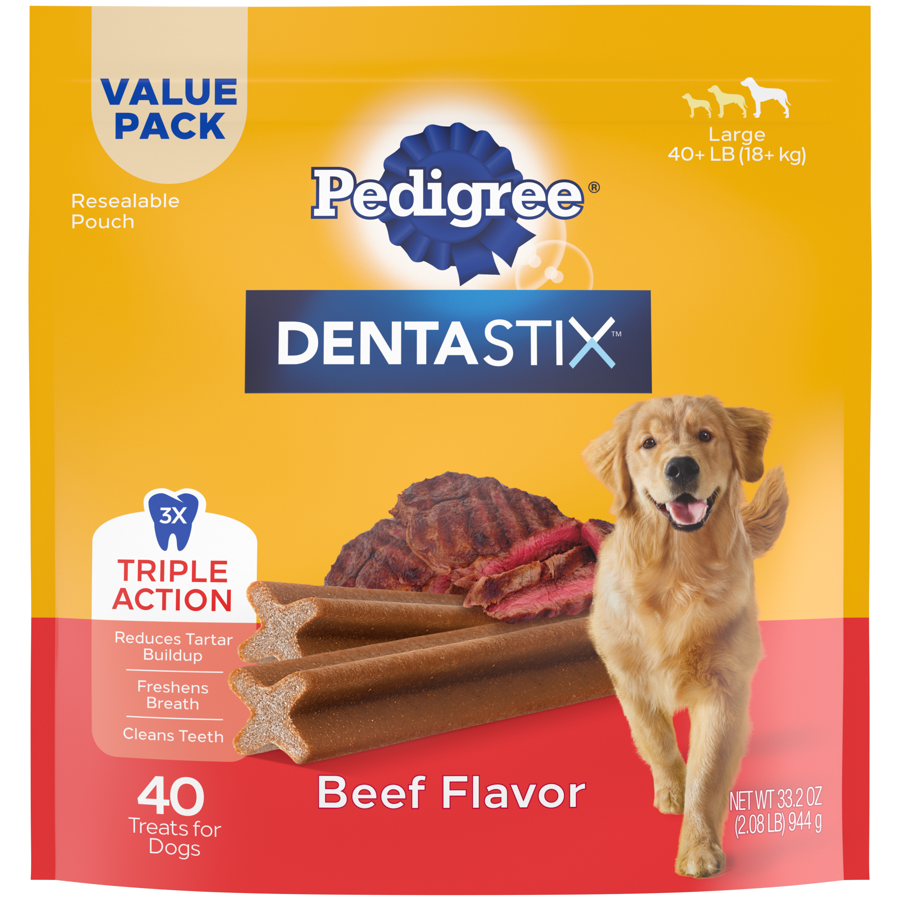 2.08# Pedigree Dentastix Large Beef 40ct - Health/First Aid