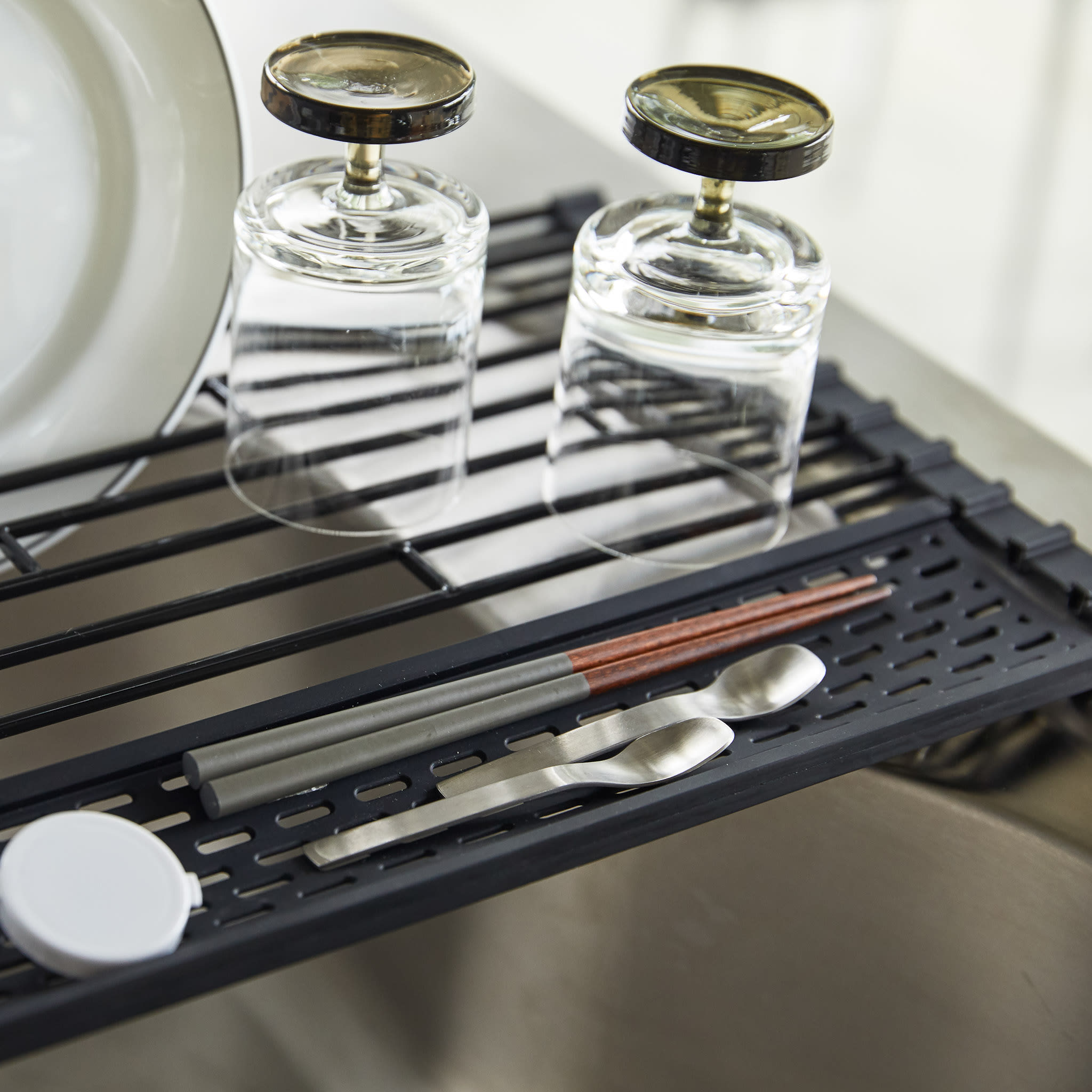 Foldable Drainer : Silicone Tray for Cutlery