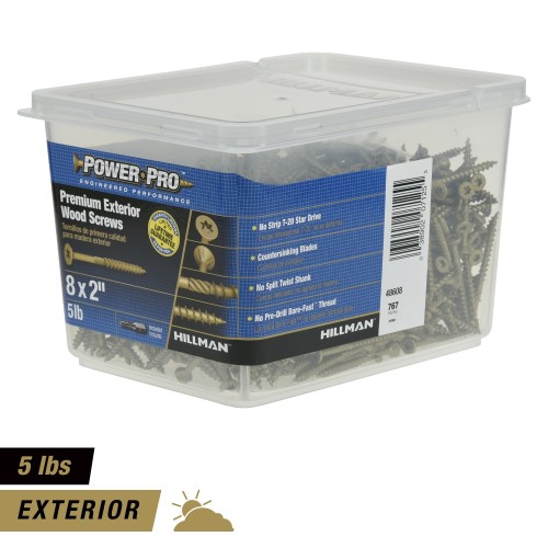 Power Pro Premium Exterior Wood Screw (8 x 2") 5lb Box