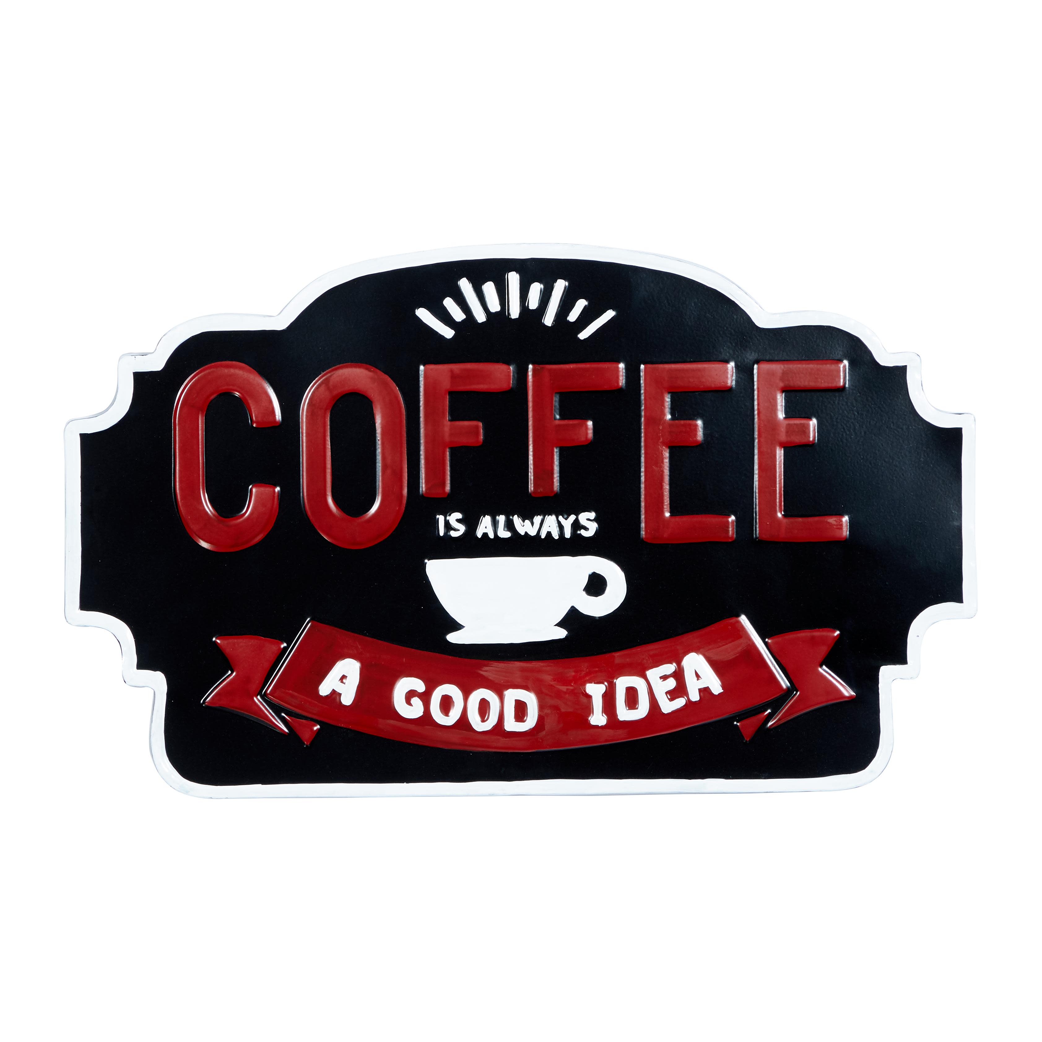Black Metal Sign Wall Decor, 24" x 1" x 15"
