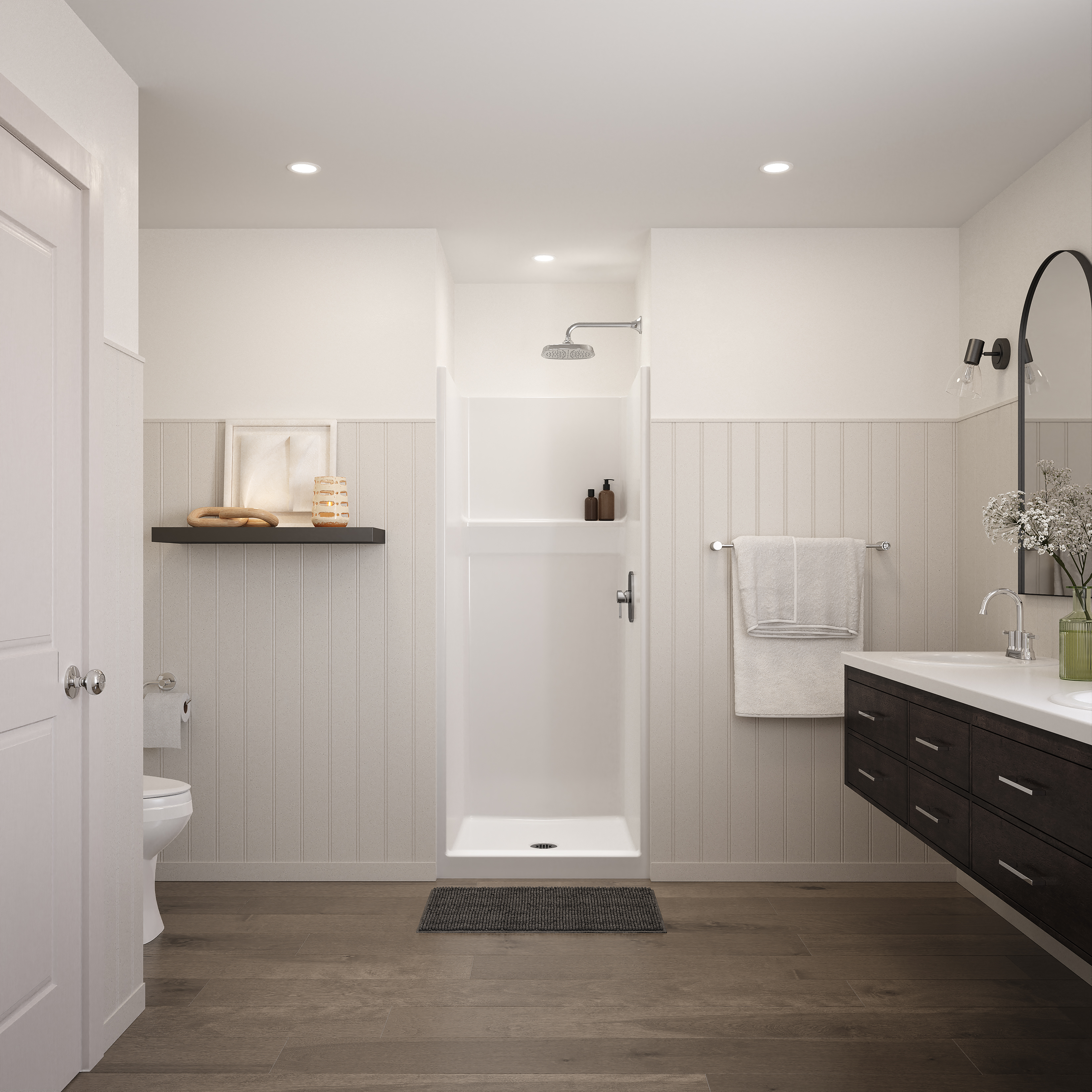 Icon SH3232 AcrylX™ Alcove Center Drain One-Piece Shower in White view 4