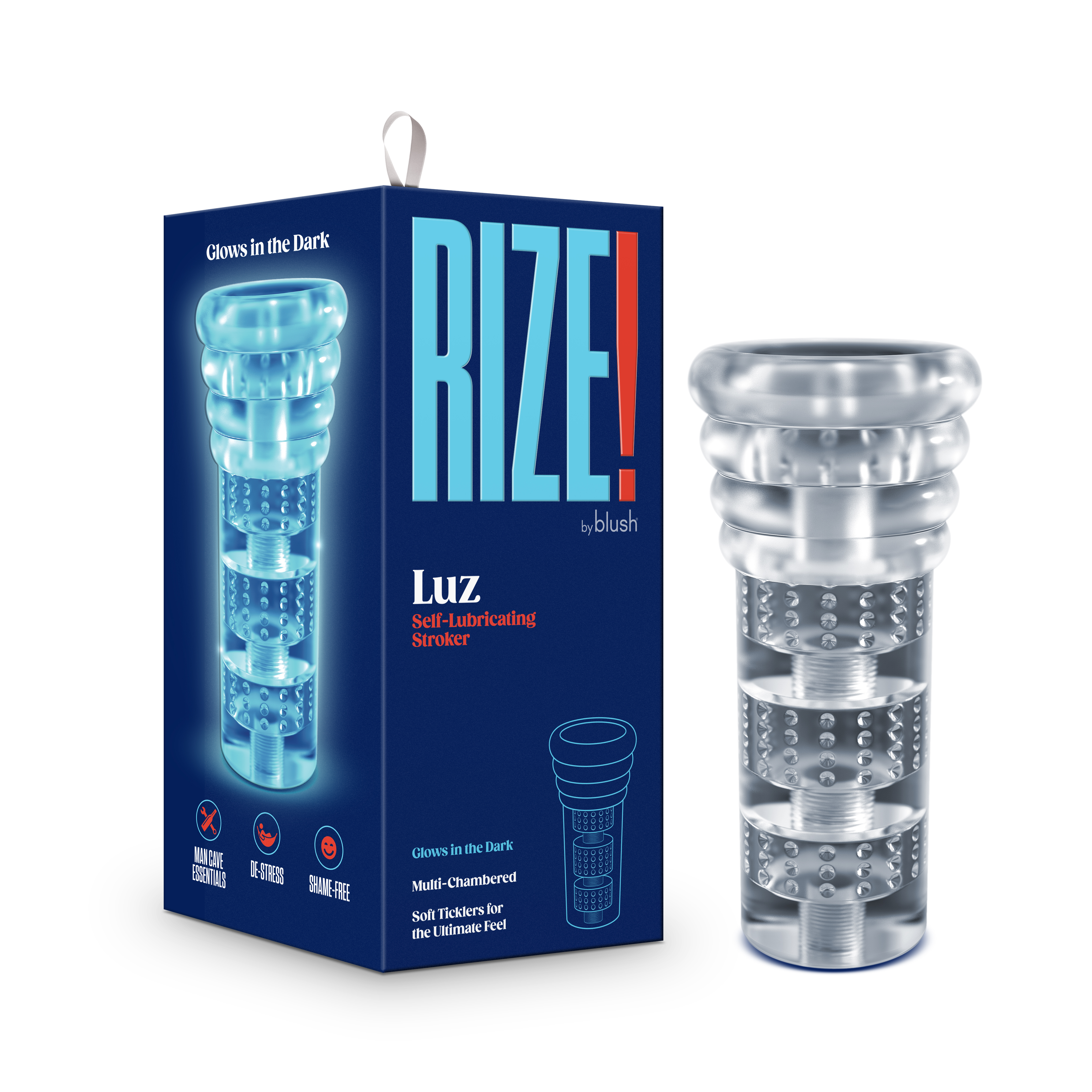 Blush Rize Luz -?Glow in the Dark Self-Lubricating Stroker - Clear